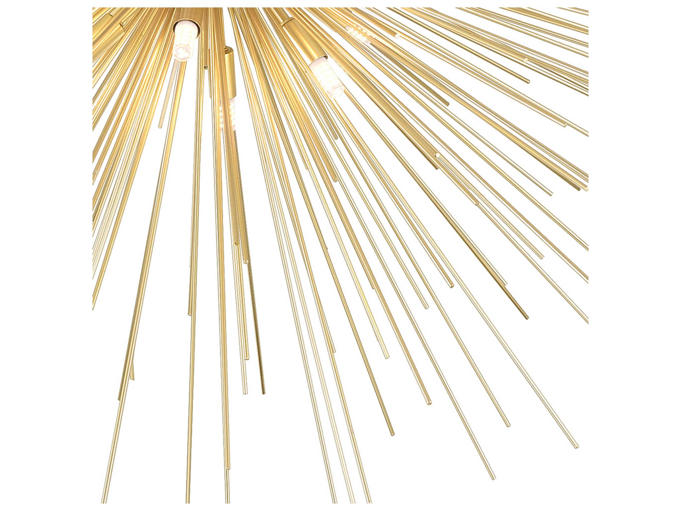 CWI Lighting Savannah 8-Light Gold Leaf Sputnik Flush Mount