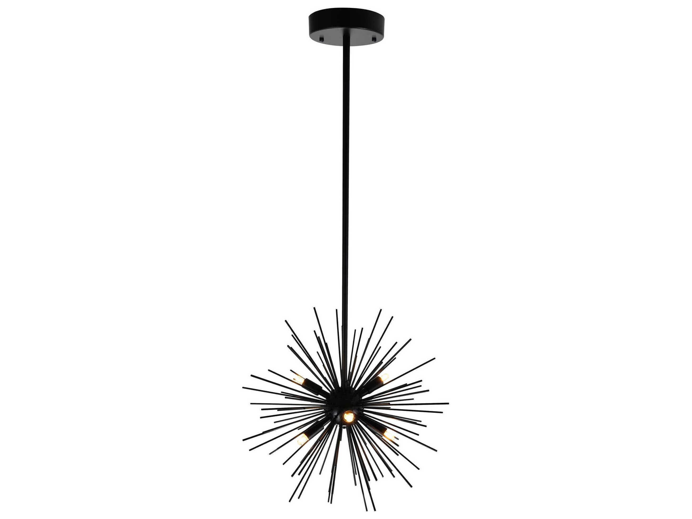 CWI Lighting Savannah 6-Light Black Sputnik Pendant