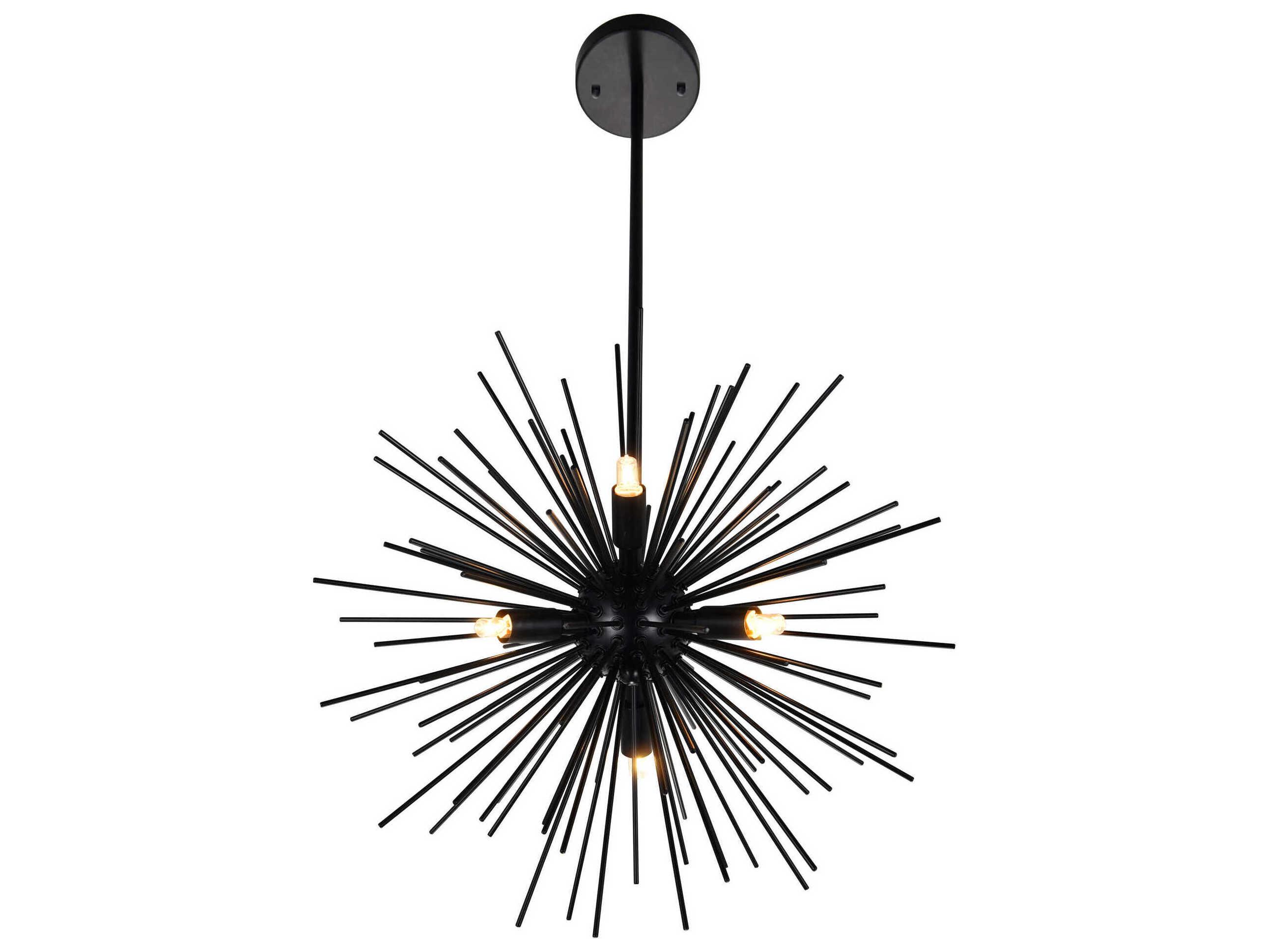 CWI Lighting Savannah 6-Light Black Sputnik Pendant