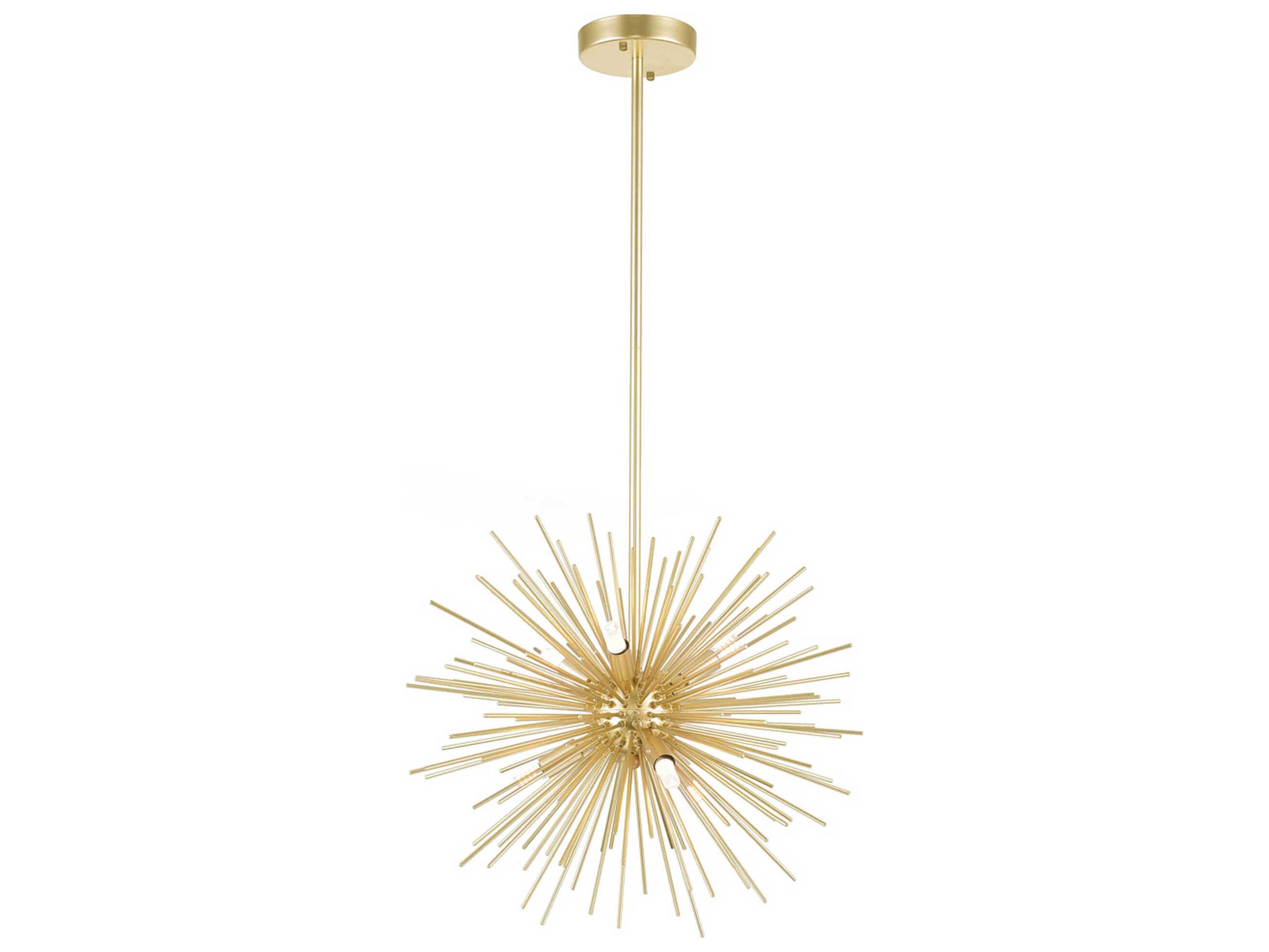 CWI Lighting Savannah 6-Light Gold Leaf Sputnik Pendant