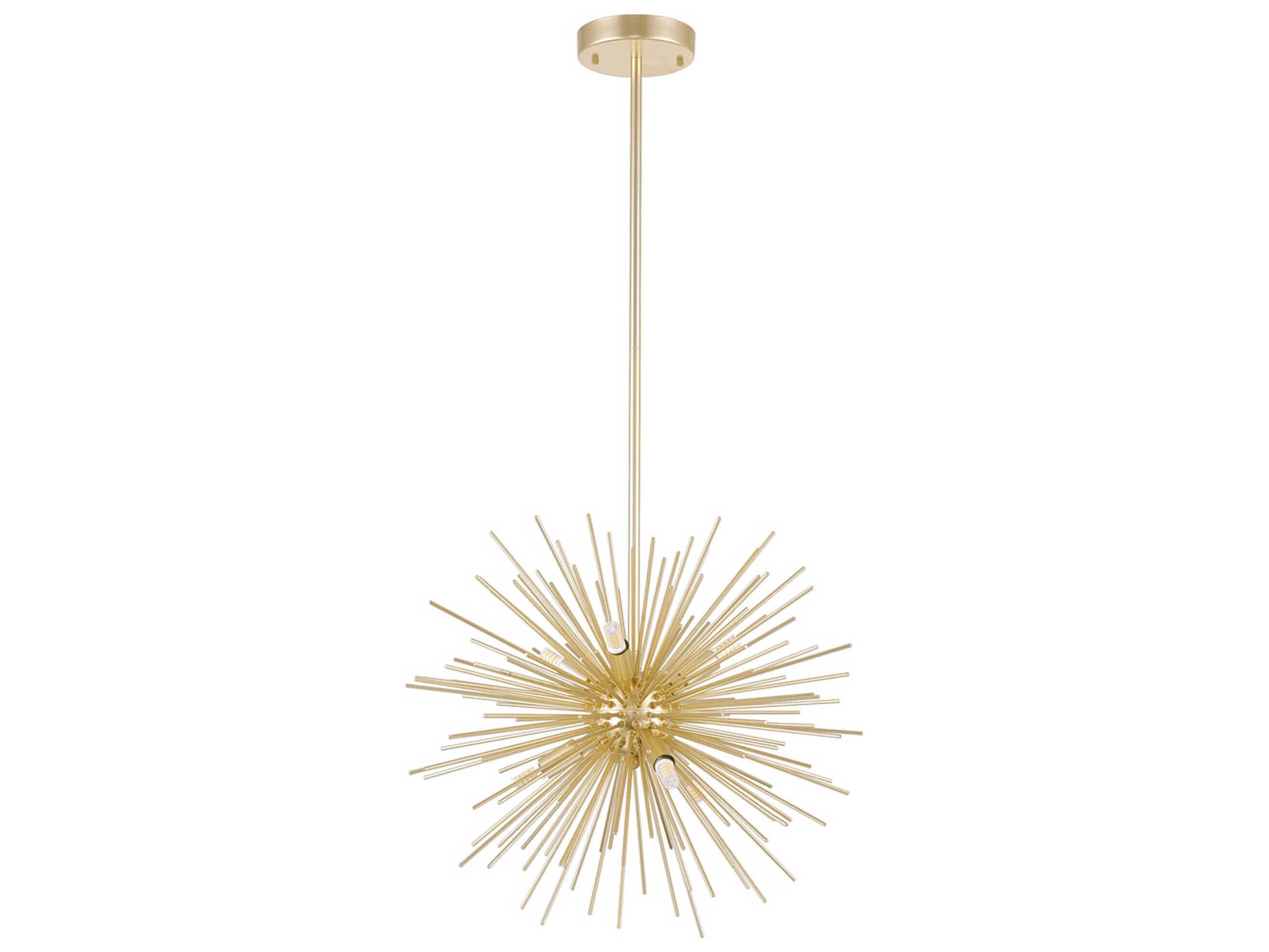 CWI Lighting Savannah 6-Light Gold Leaf Sputnik Pendant