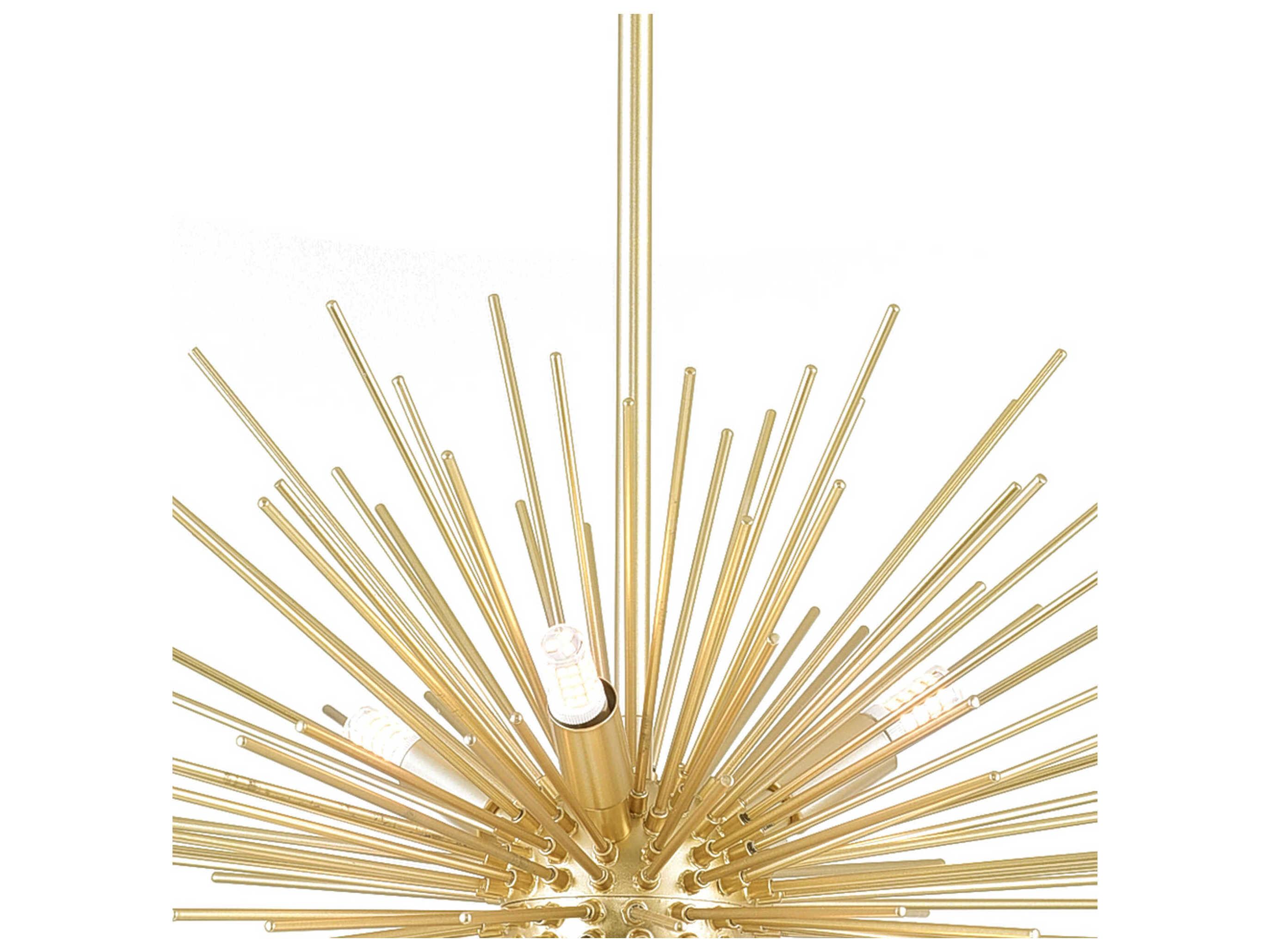 CWI Lighting Savannah 6-Light Gold Leaf Sputnik Pendant