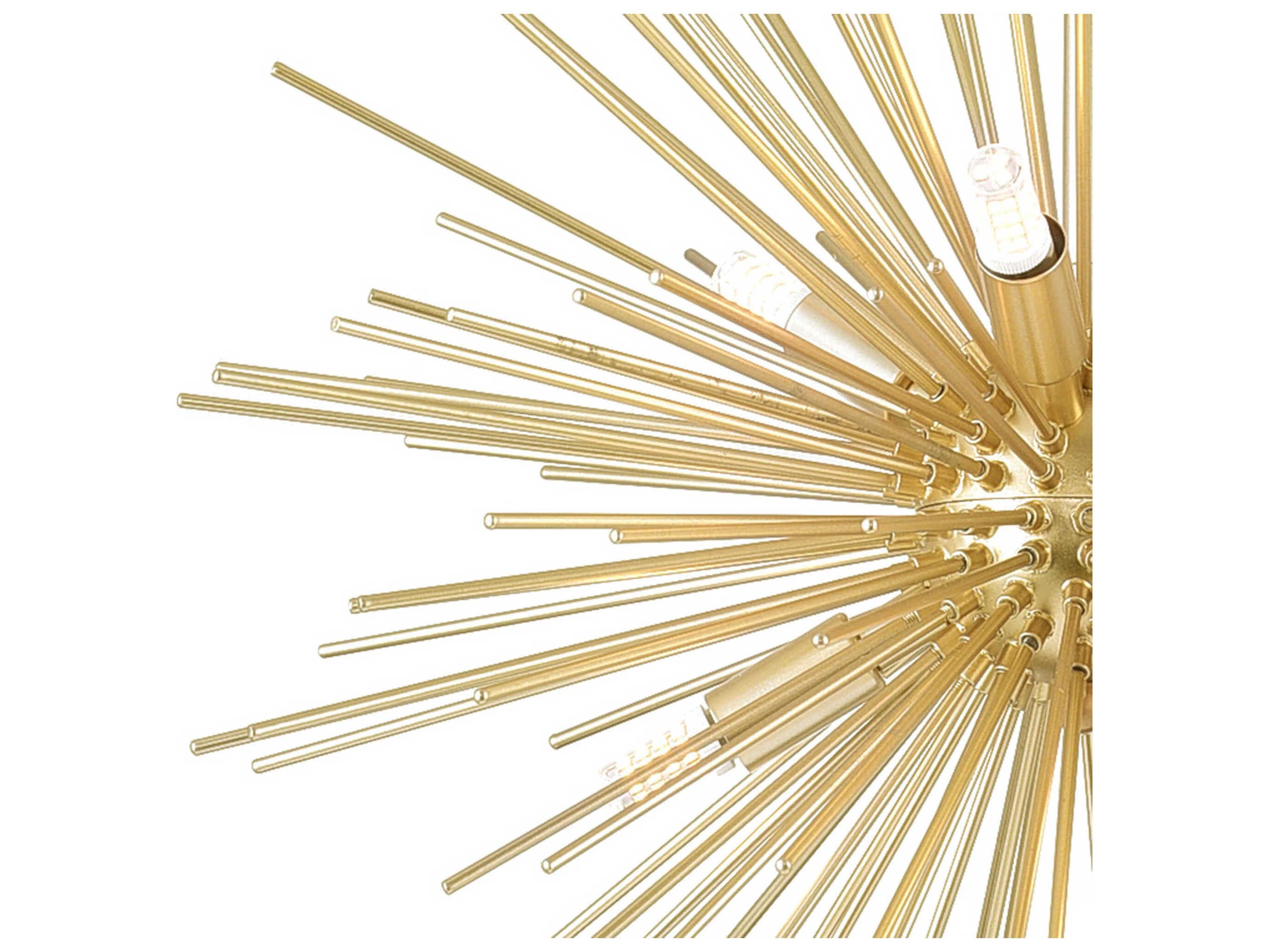 CWI Lighting Savannah 6-Light Gold Leaf Sputnik Pendant