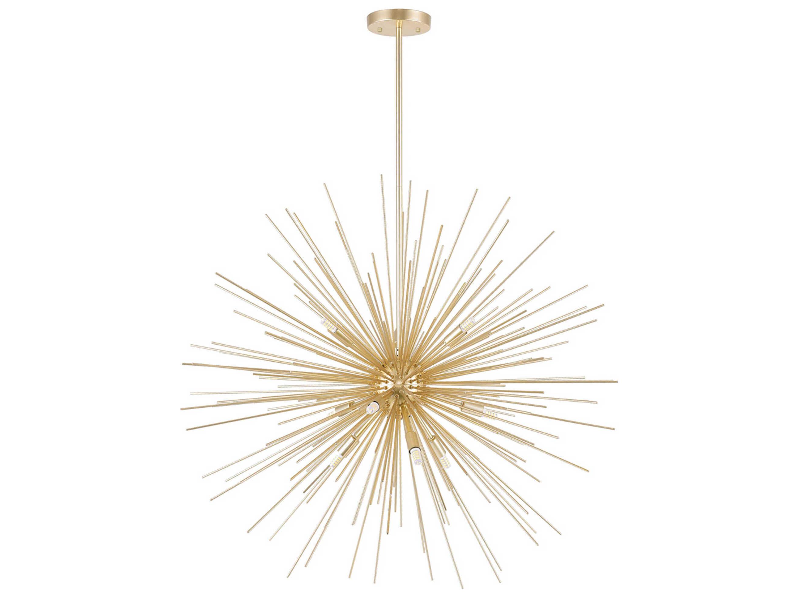 CWI Lighting Savannah 9-Light Gold Leaf Sputnik Pendant