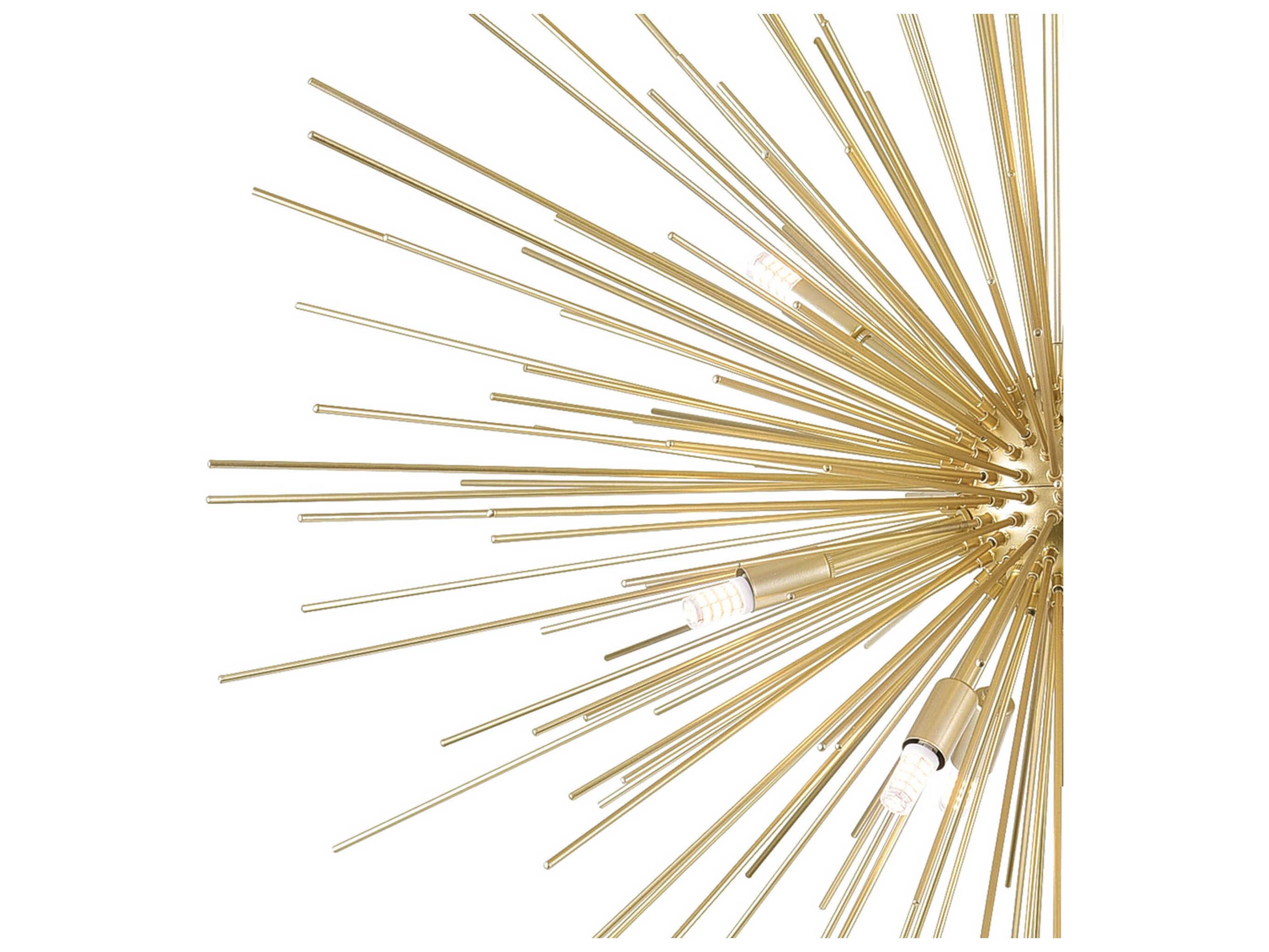 CWI Lighting Savannah 9-Light Gold Leaf Sputnik Pendant