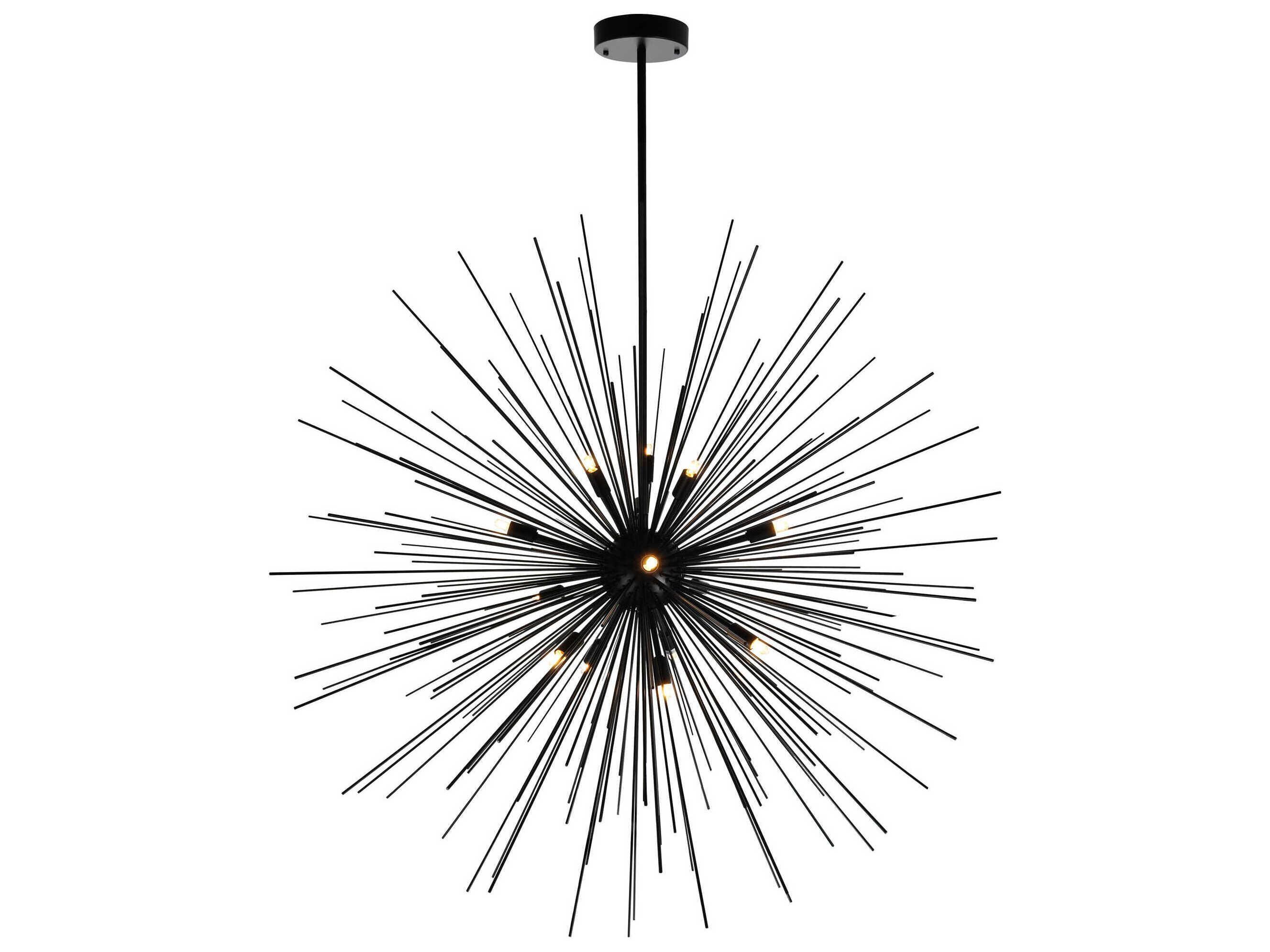 CWI Lighting Savannah 14-Light Black Sputnik Pendant