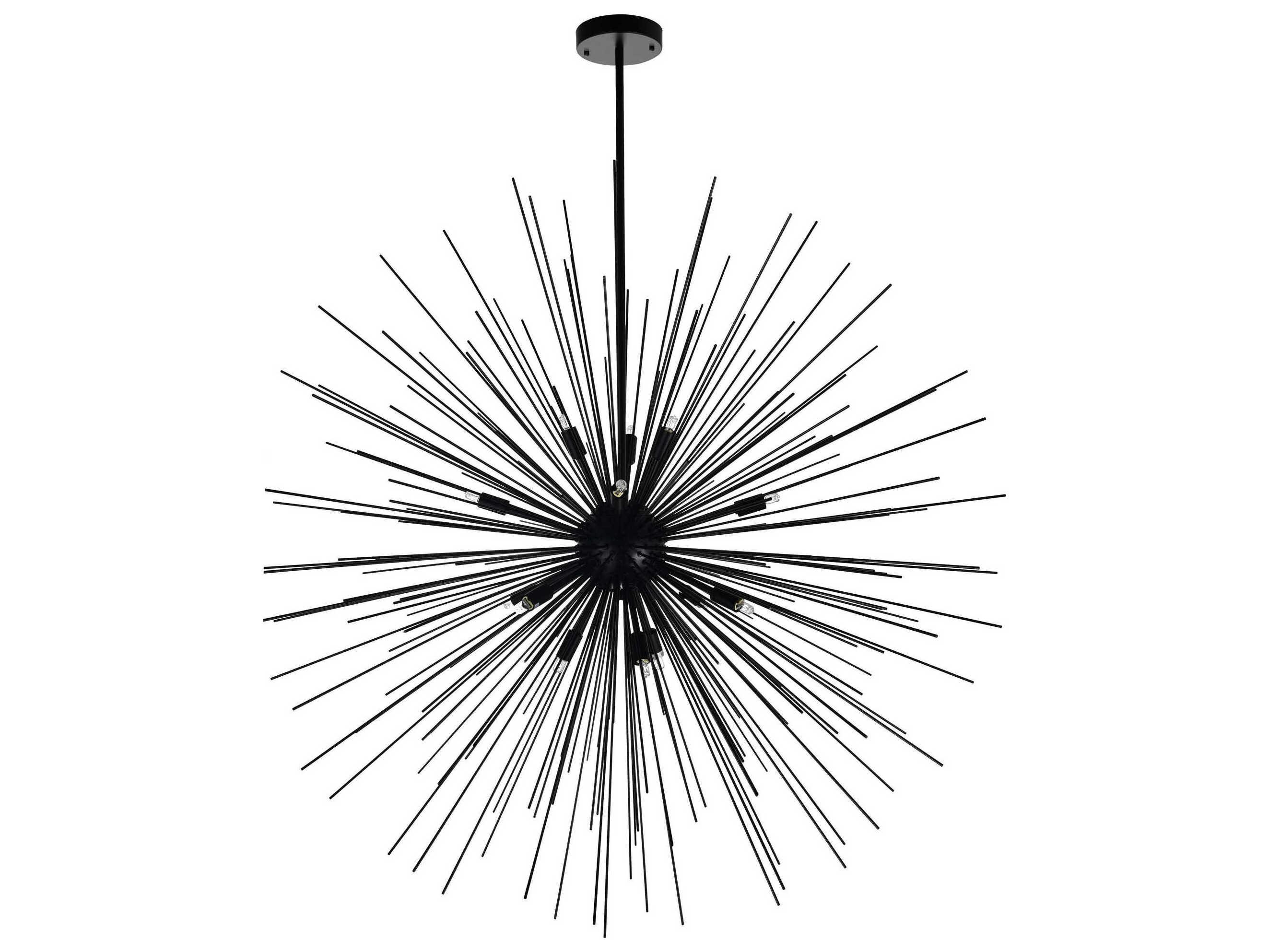 CWI Lighting Savannah 14-Light Black Sputnik Pendant