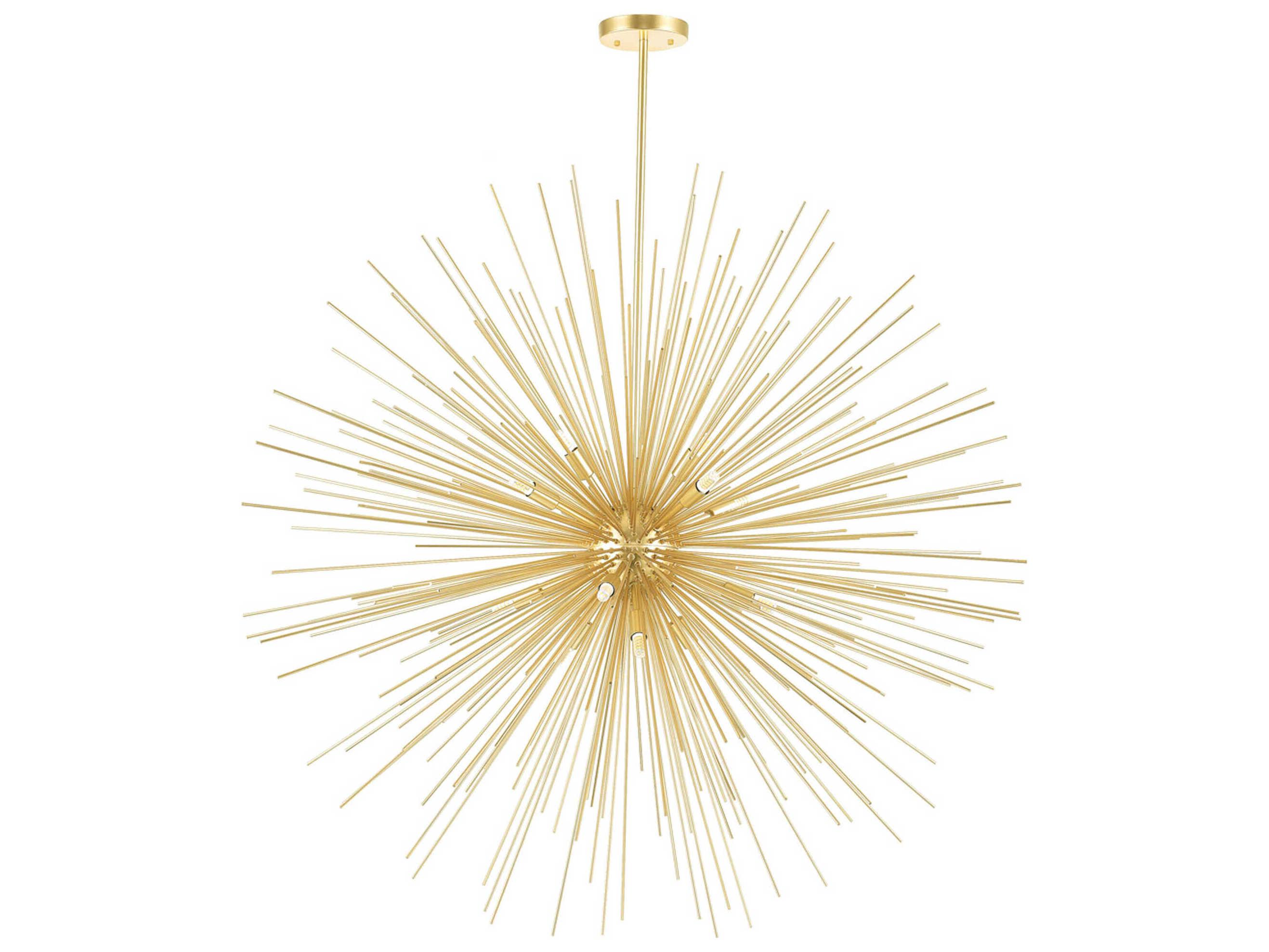 CWI Lighting Savannah 14-Light Gold Leaf Sputnik Pendant