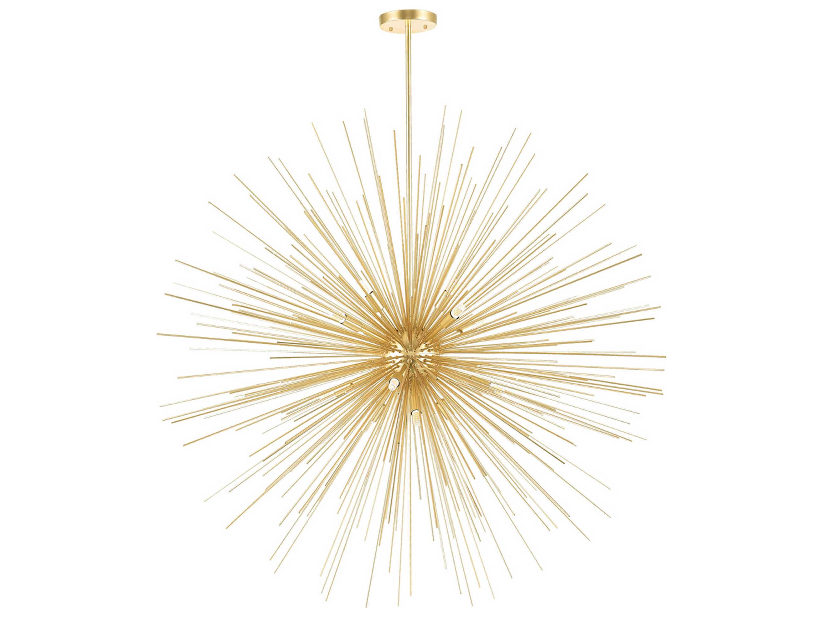 CWI Lighting Savannah 14-Light Gold Leaf Sputnik Pendant