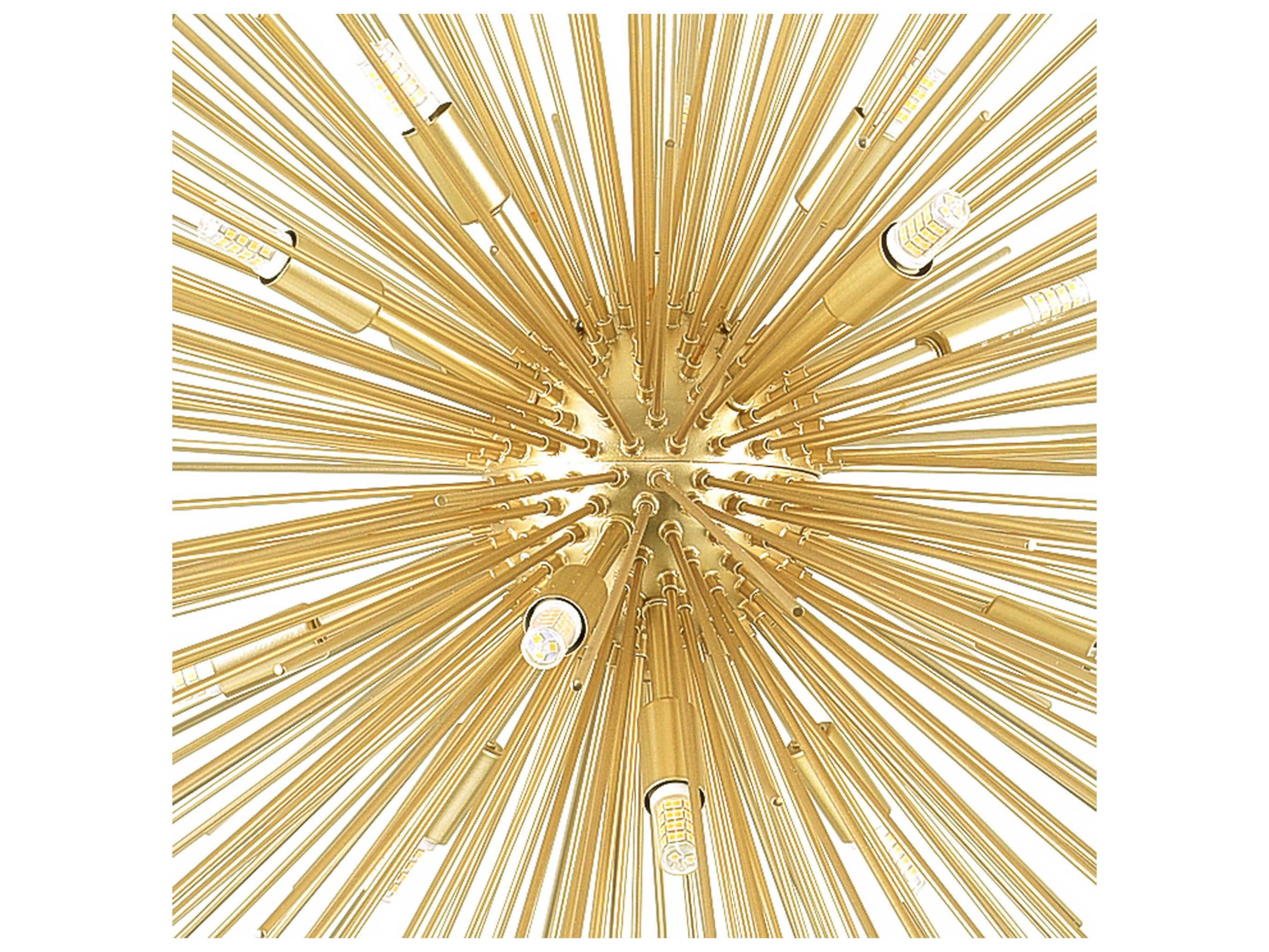 CWI Lighting Savannah 14-Light Gold Leaf Sputnik Pendant