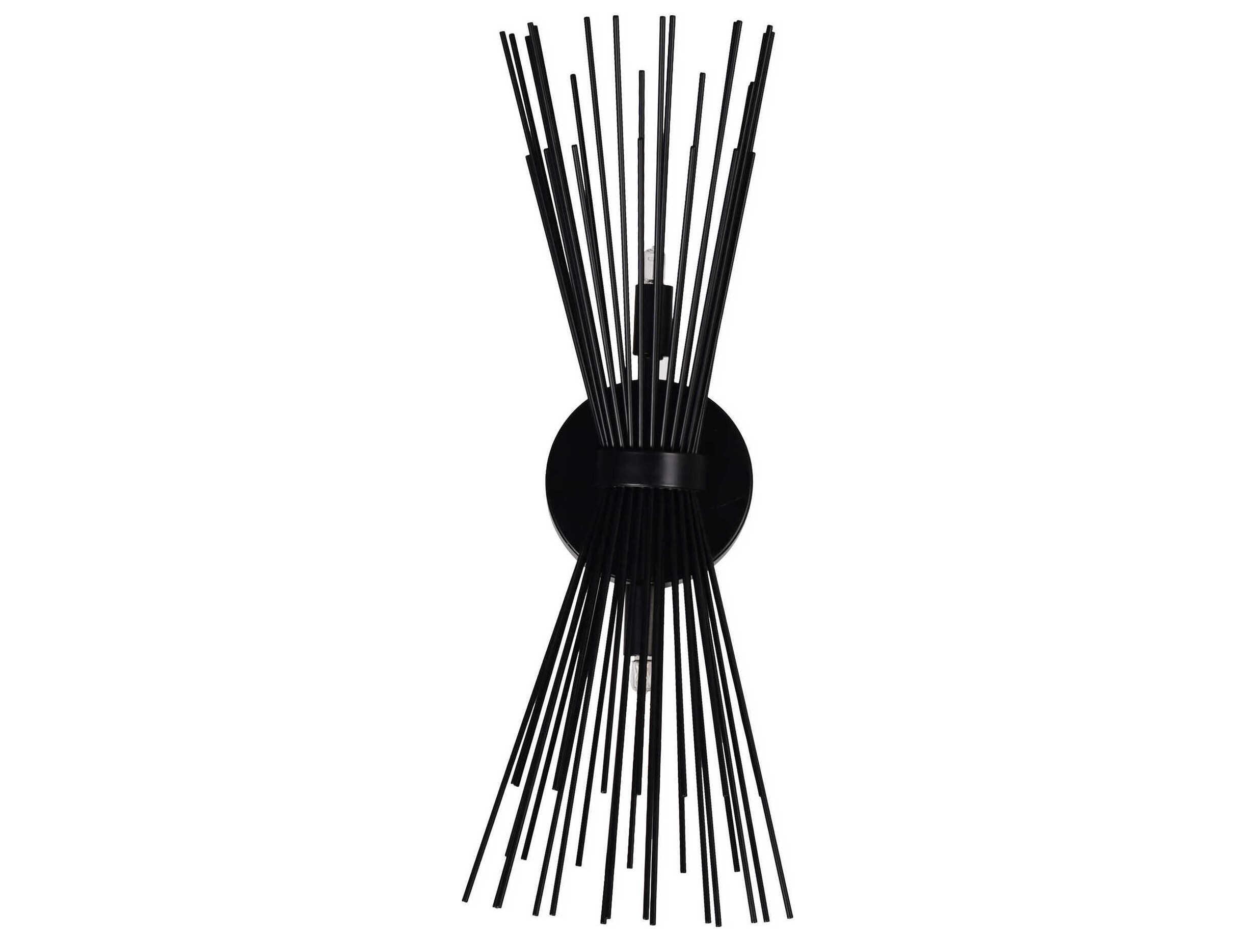 CWI Lighting Savannah 2-Light Black Vanity Light