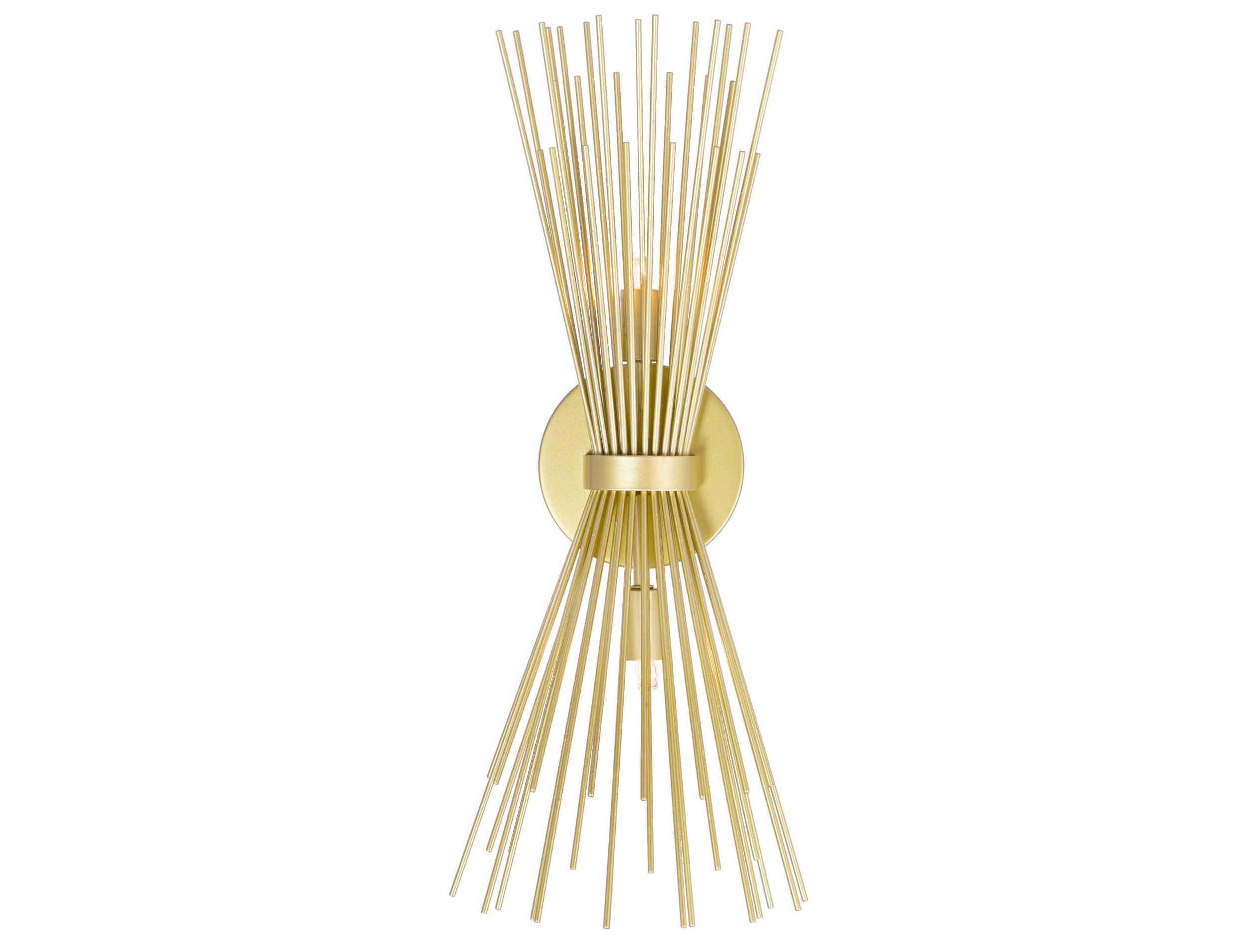 CWI Lighting Savannah 2-Light Gold Leaf Vanity Light