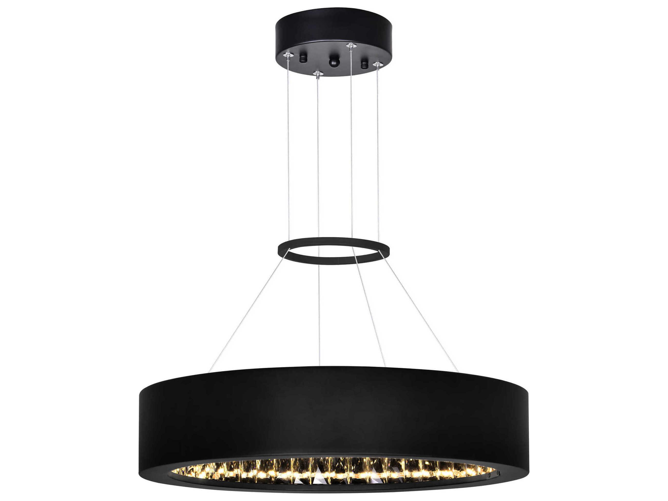 CWI Lighting Rosalina Matte Black Round Pendant