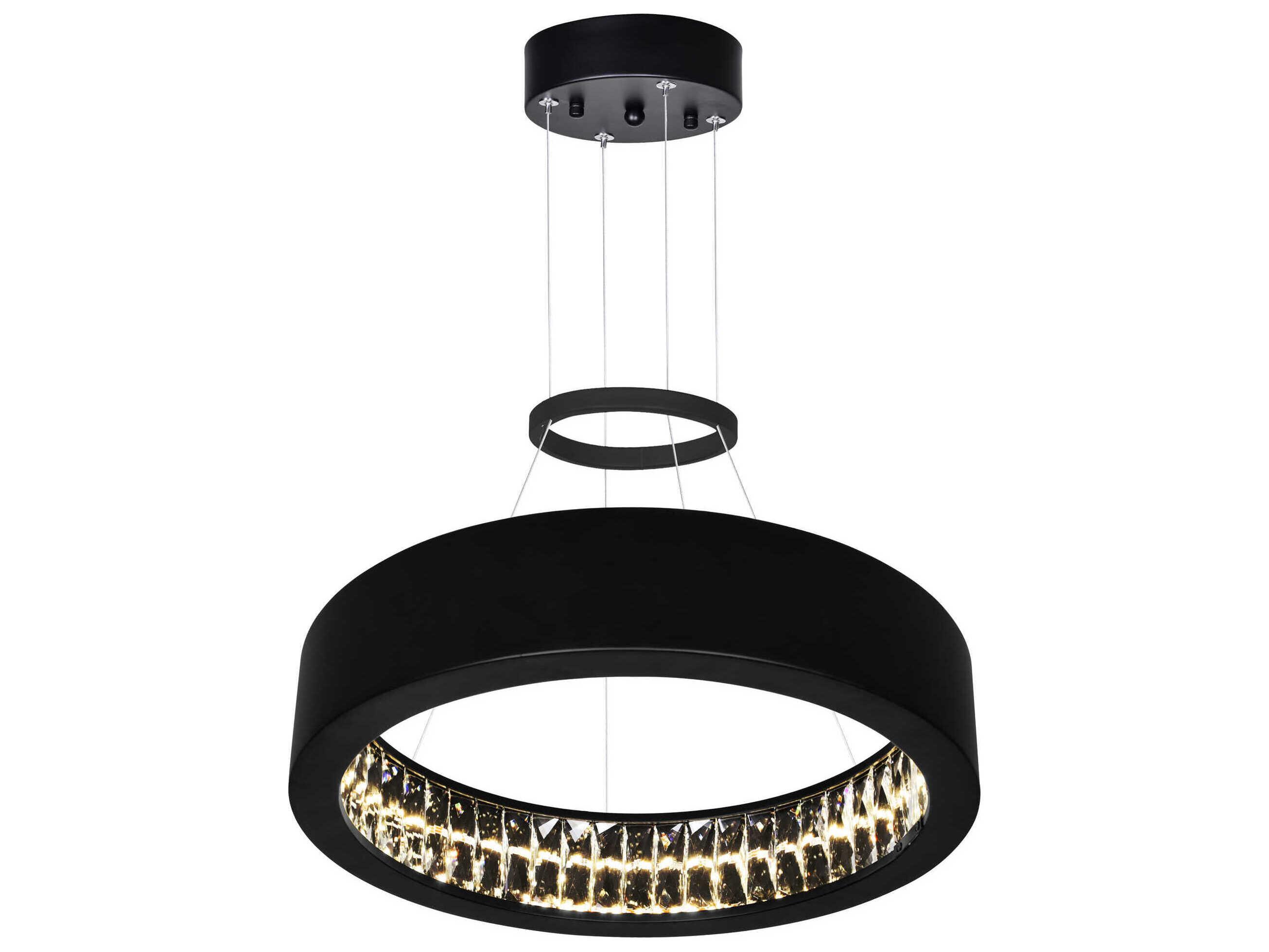 CWI Lighting Rosalina Matte Black Round Pendant