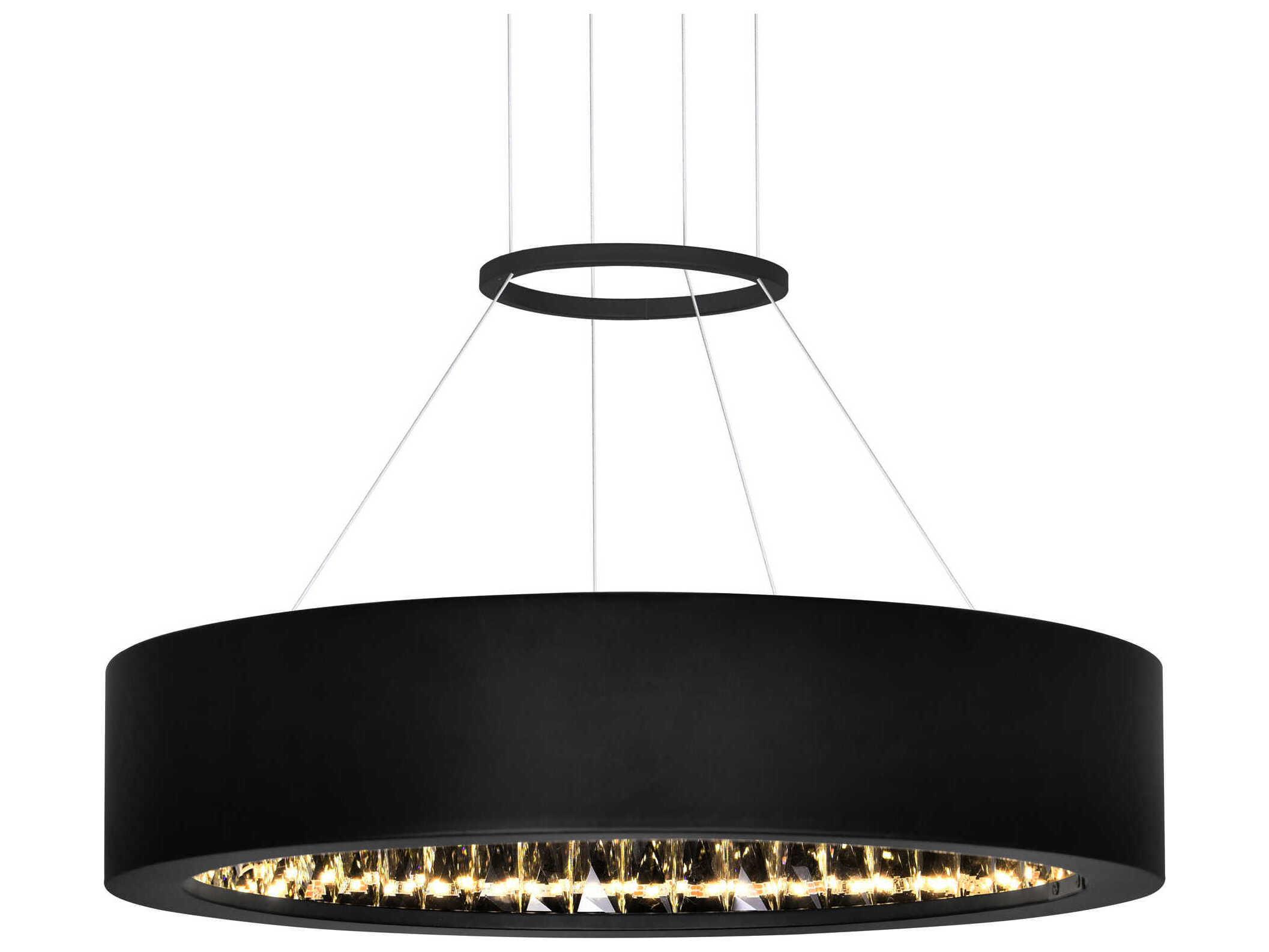 CWI Lighting Rosalina Matte Black Round Pendant