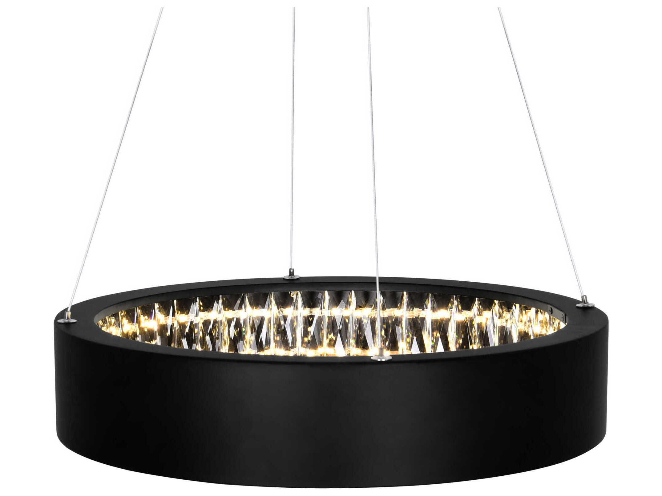 CWI Lighting Rosalina Matte Black Round Pendant