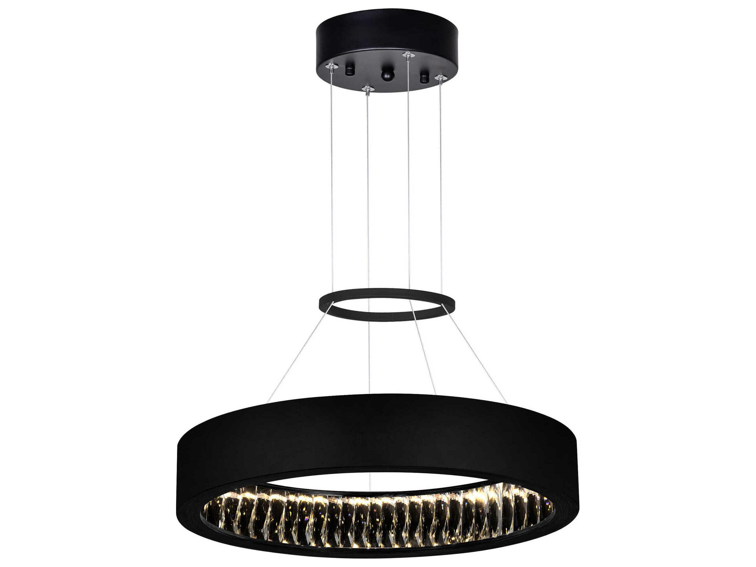 CWI Lighting Rosalina Matte Black Round Pendant