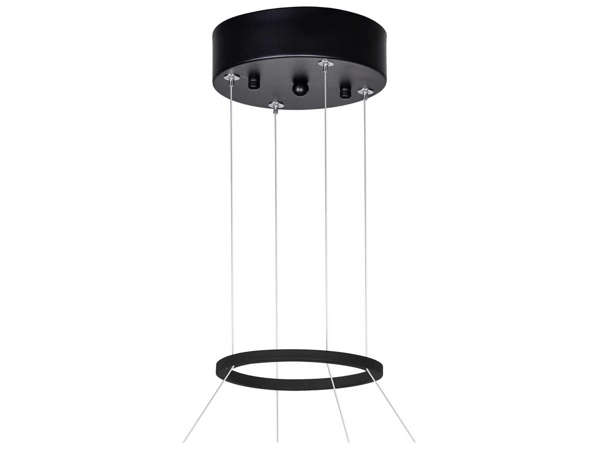 CWI Lighting Rosalina Matte Black Round Pendant