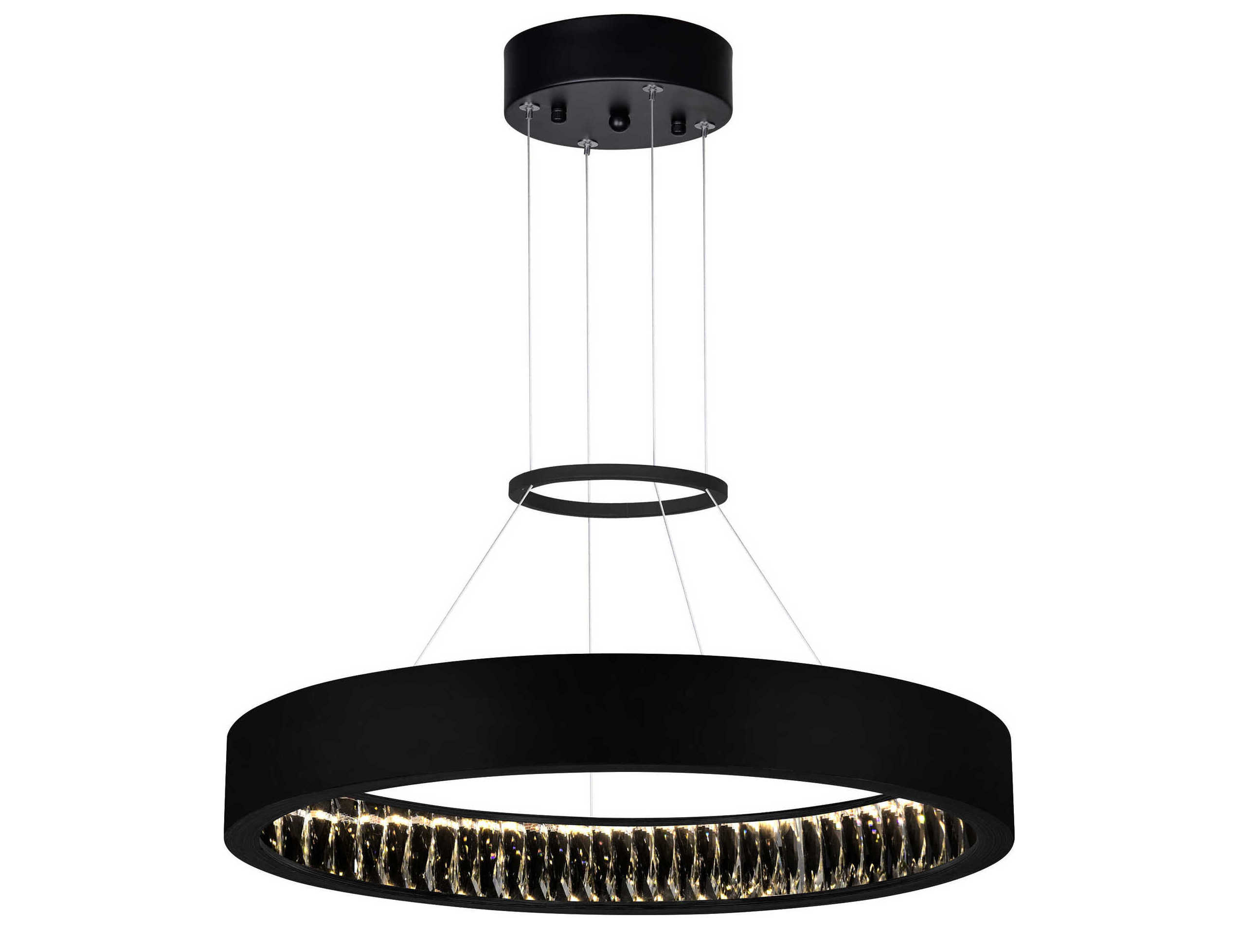 CWI Lighting Rosalina Matte Black Round Pendant
