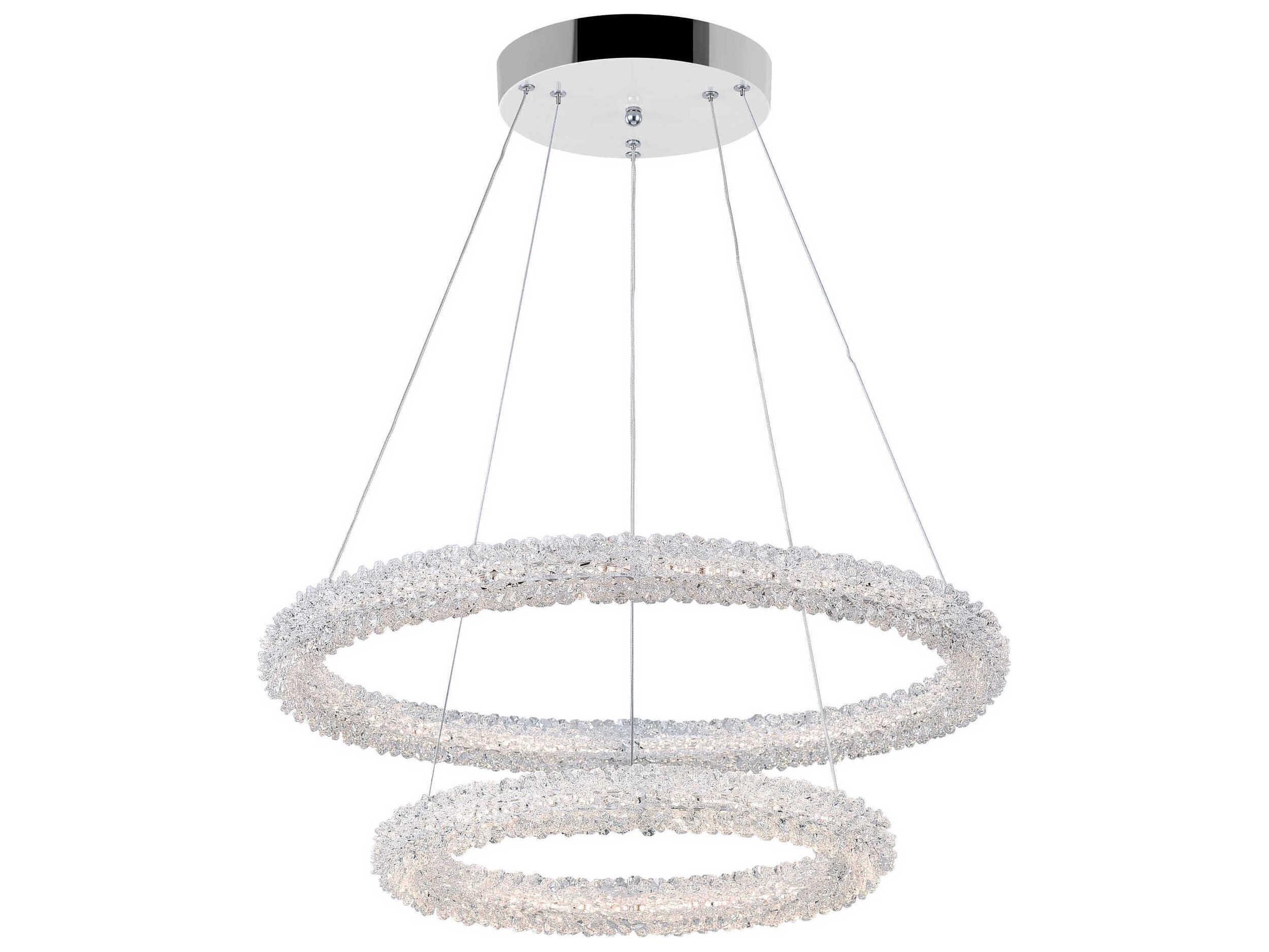 CWI Lighting Arielle Chrome Round Tiered Pendant
