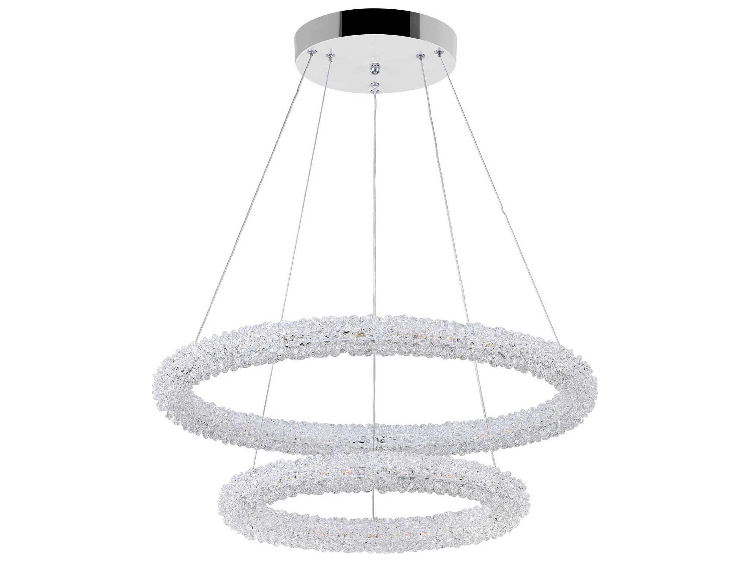 CWI Lighting Arielle Chrome Round Tiered Pendant