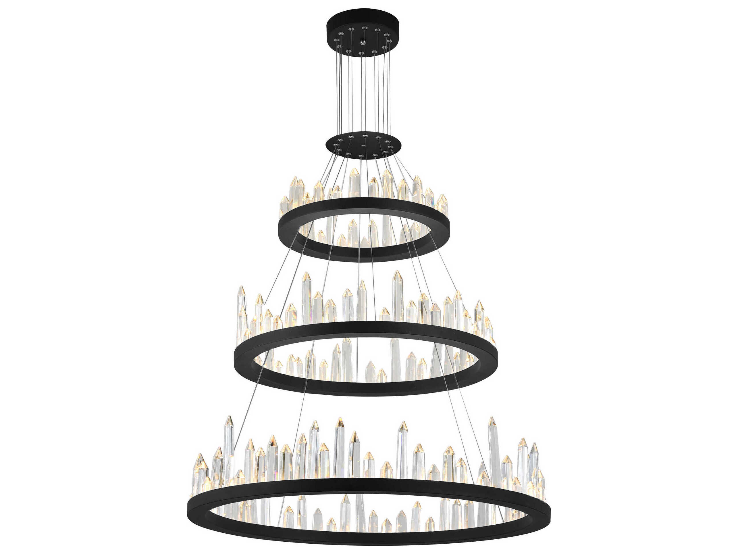 CWI Lighting Juliette Black Round Tiered Pendant