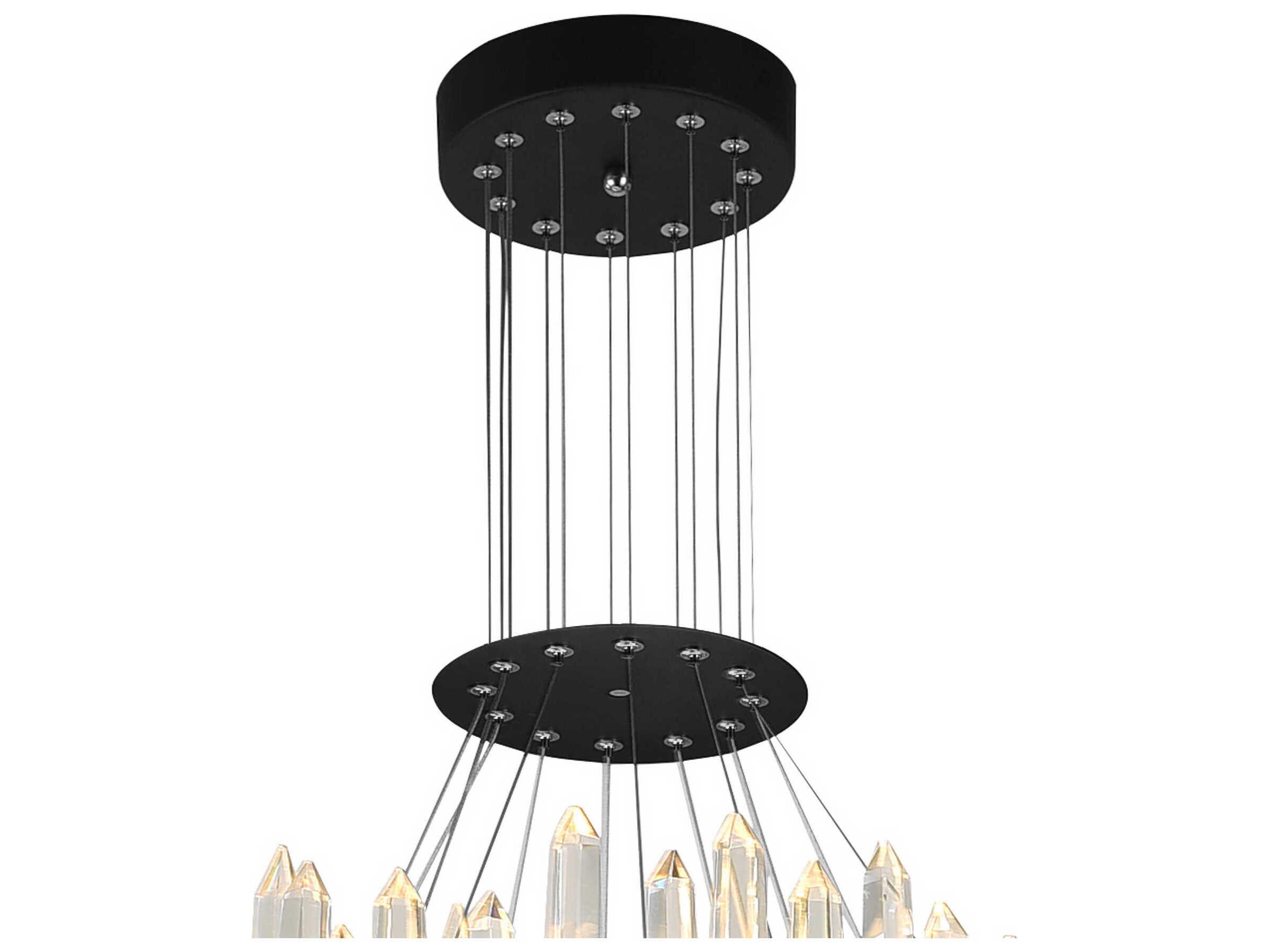 CWI Lighting Juliette Black Round Tiered Pendant