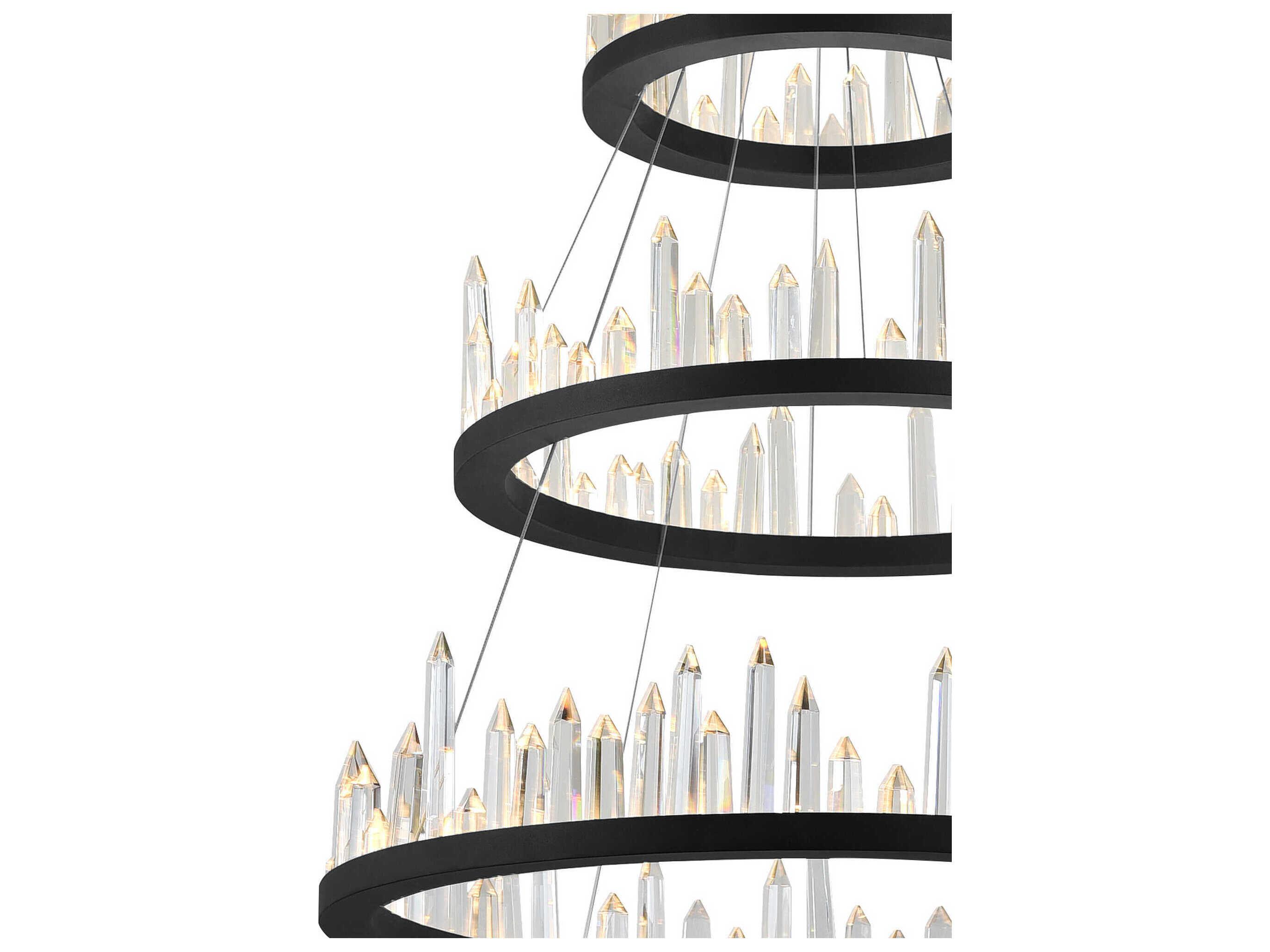 CWI Lighting Juliette Black Round Tiered Pendant