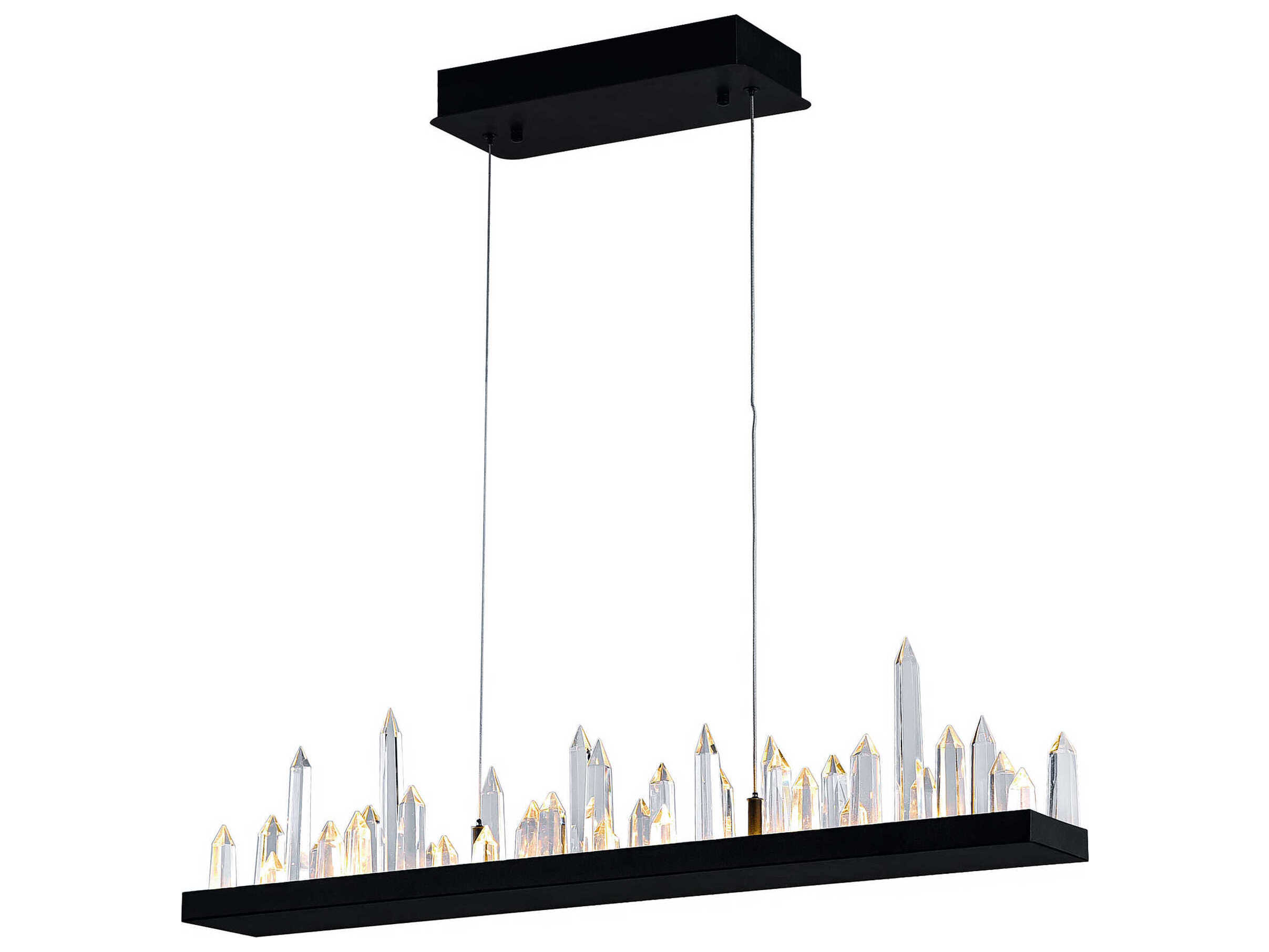CWI Lighting Juliette Black Linear Island Pendant