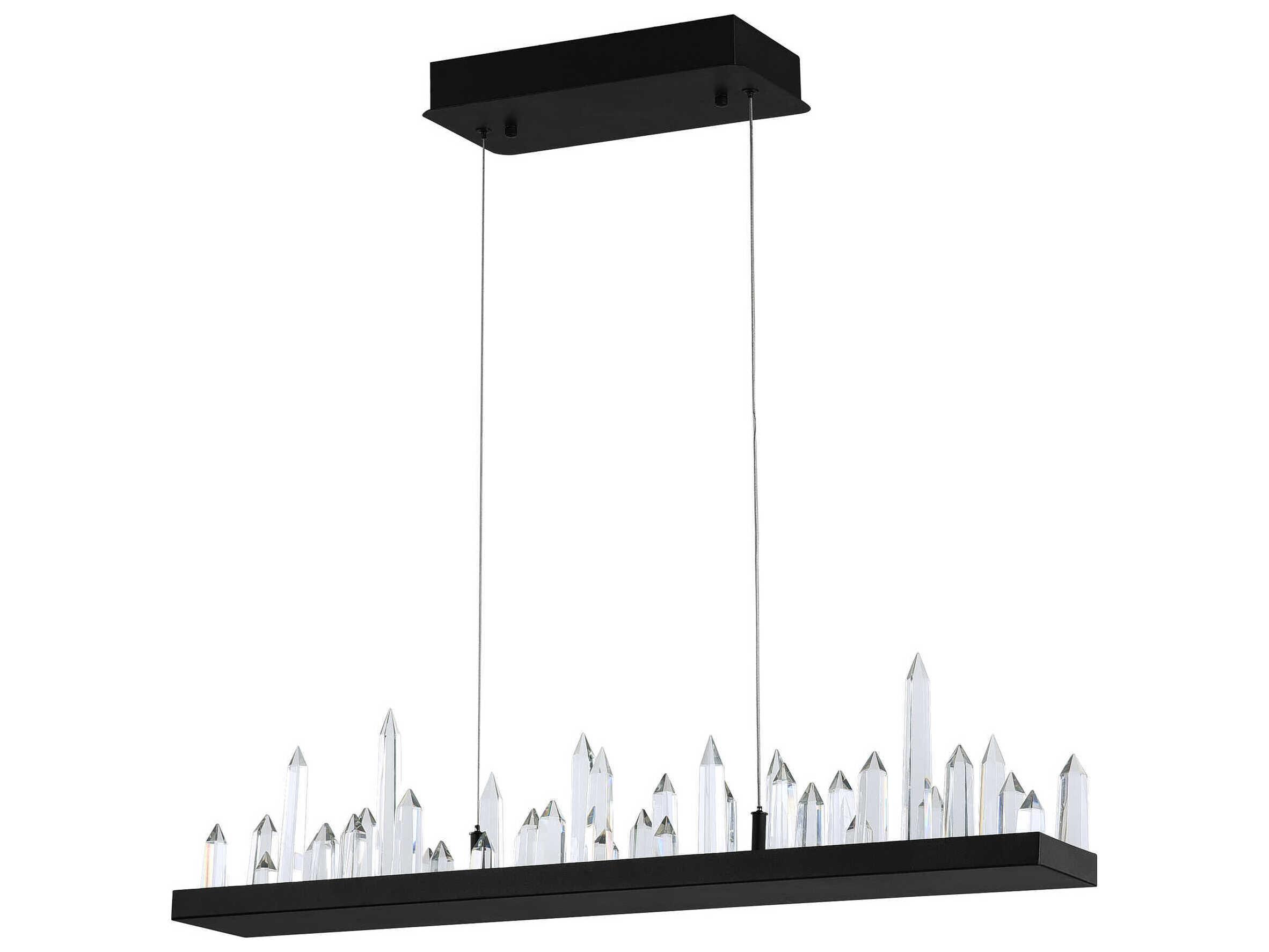 CWI Lighting Juliette Black Linear Island Pendant
