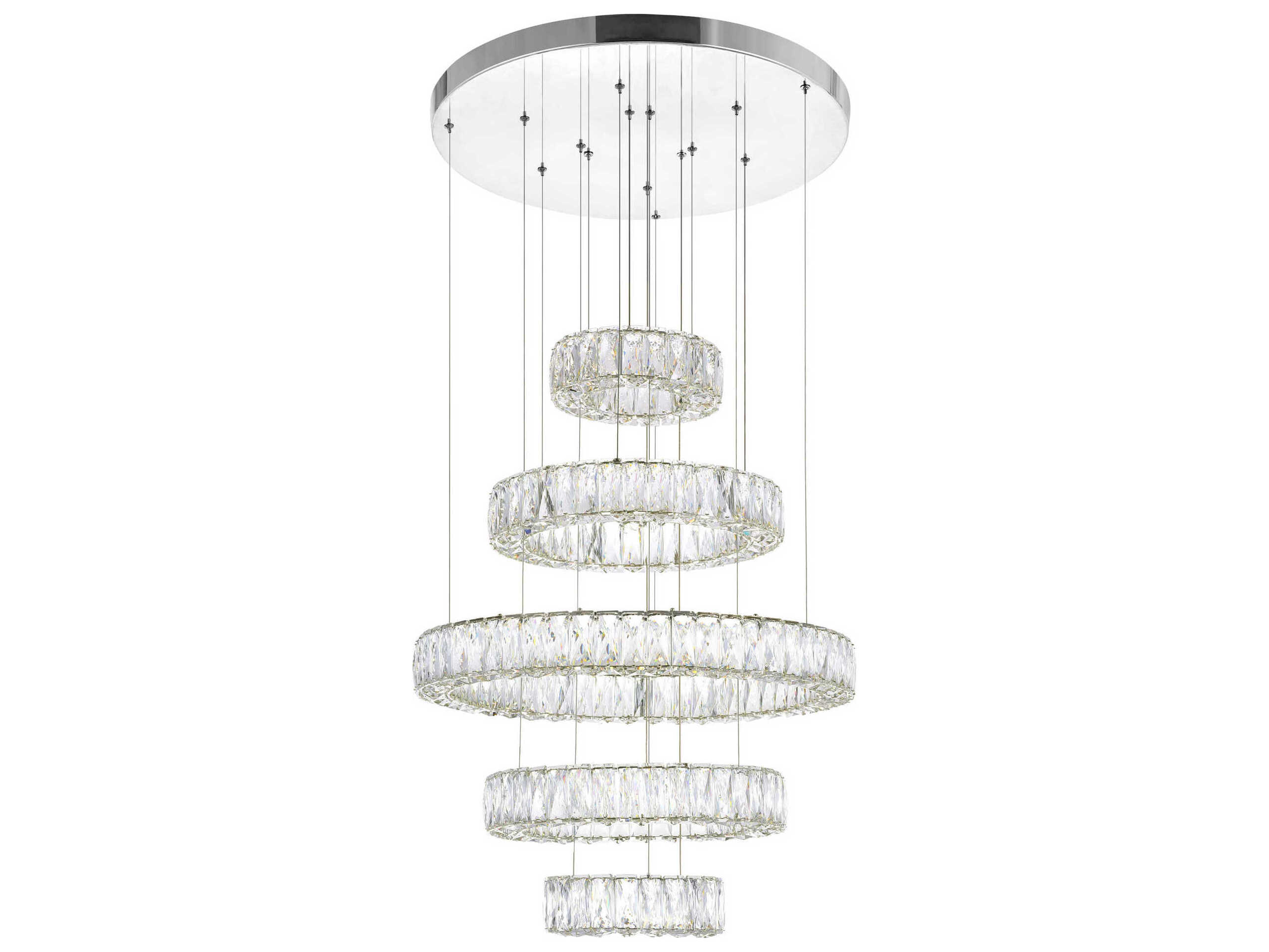 CWI Lighting Madeline Chrome Round Tiered Pendant