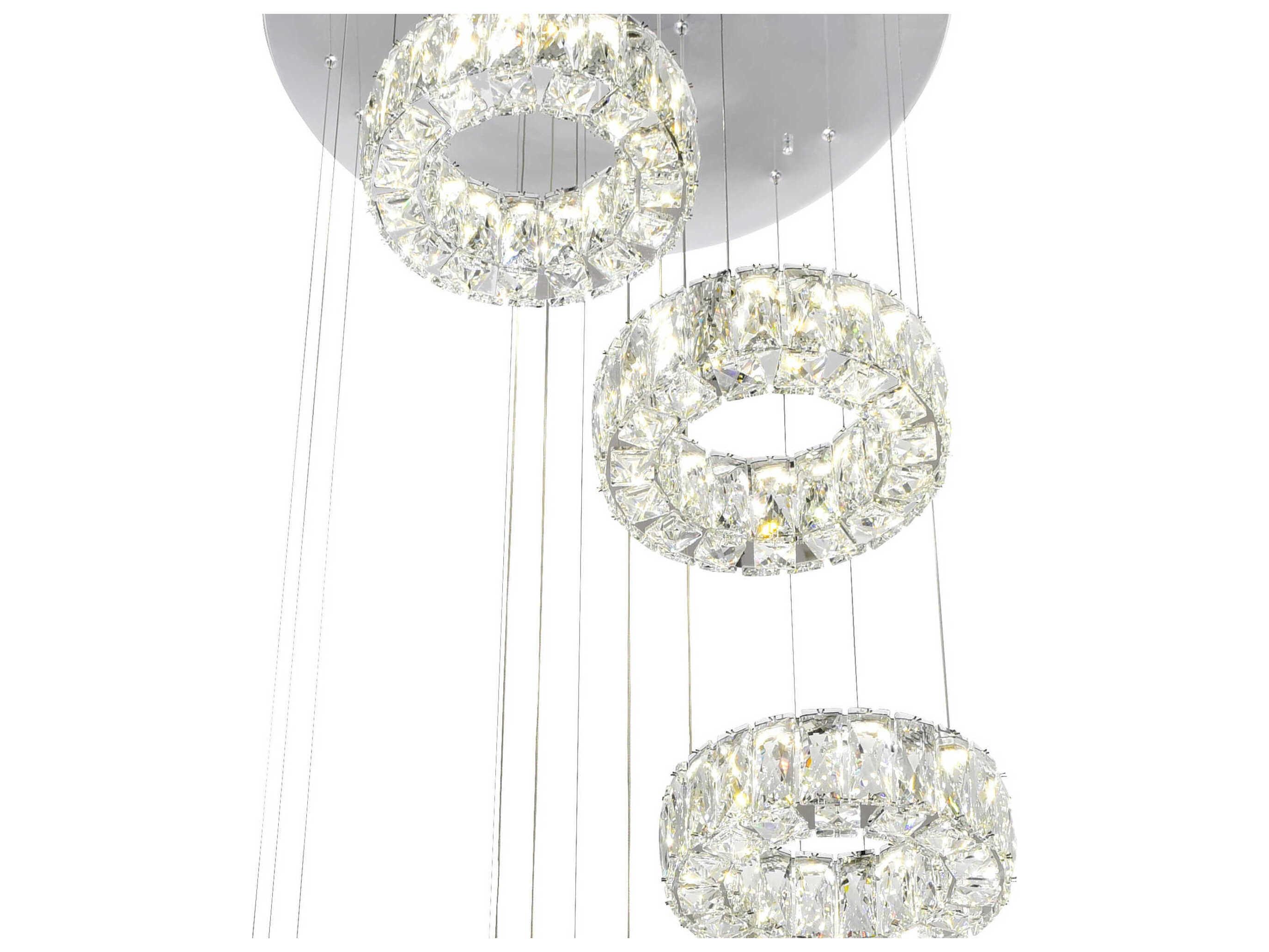 CWI Lighting Madeline Chrome Round Tiered Pendant