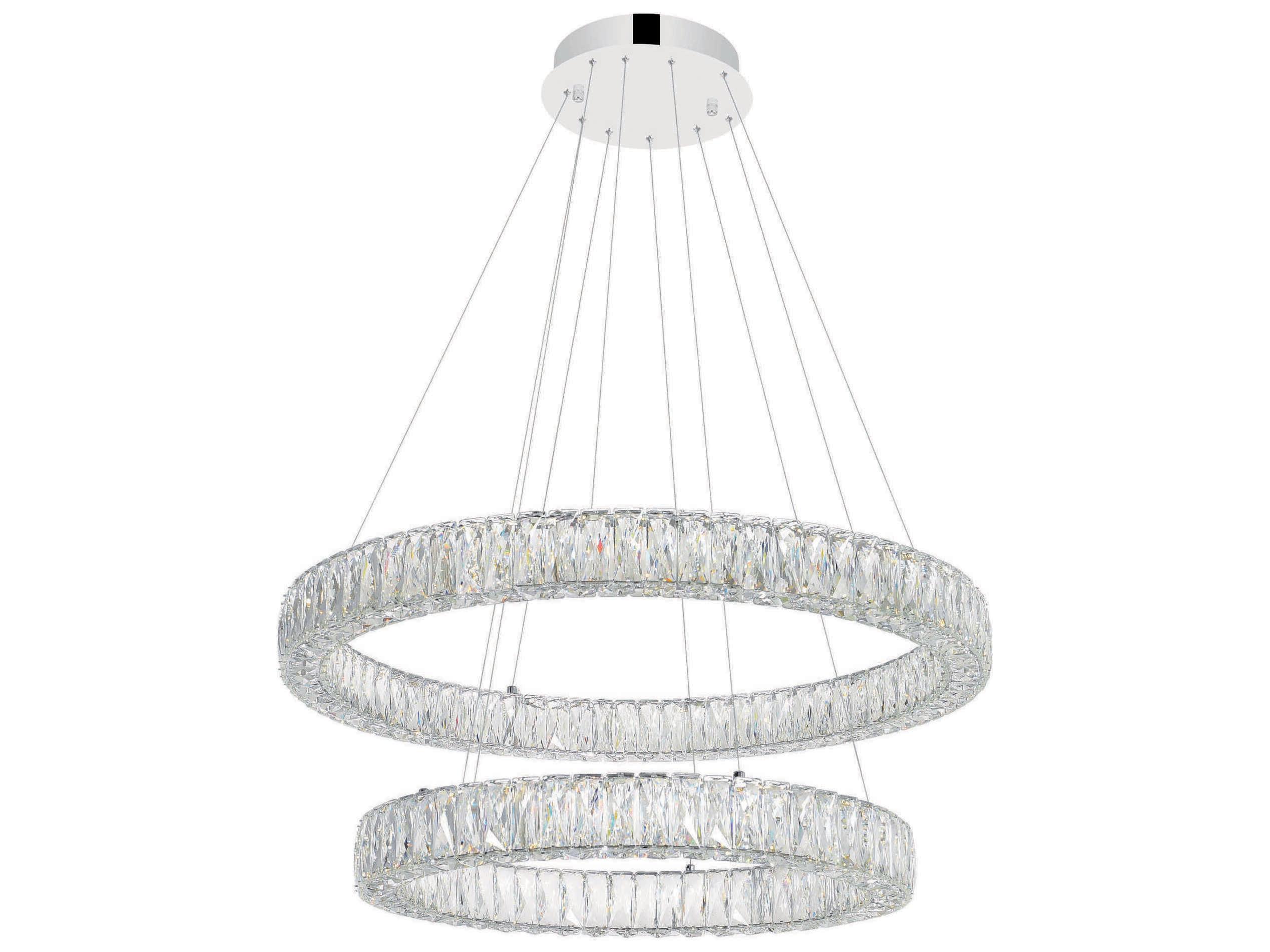 CWI Lighting Madeline Chrome Round Tiered Pendant