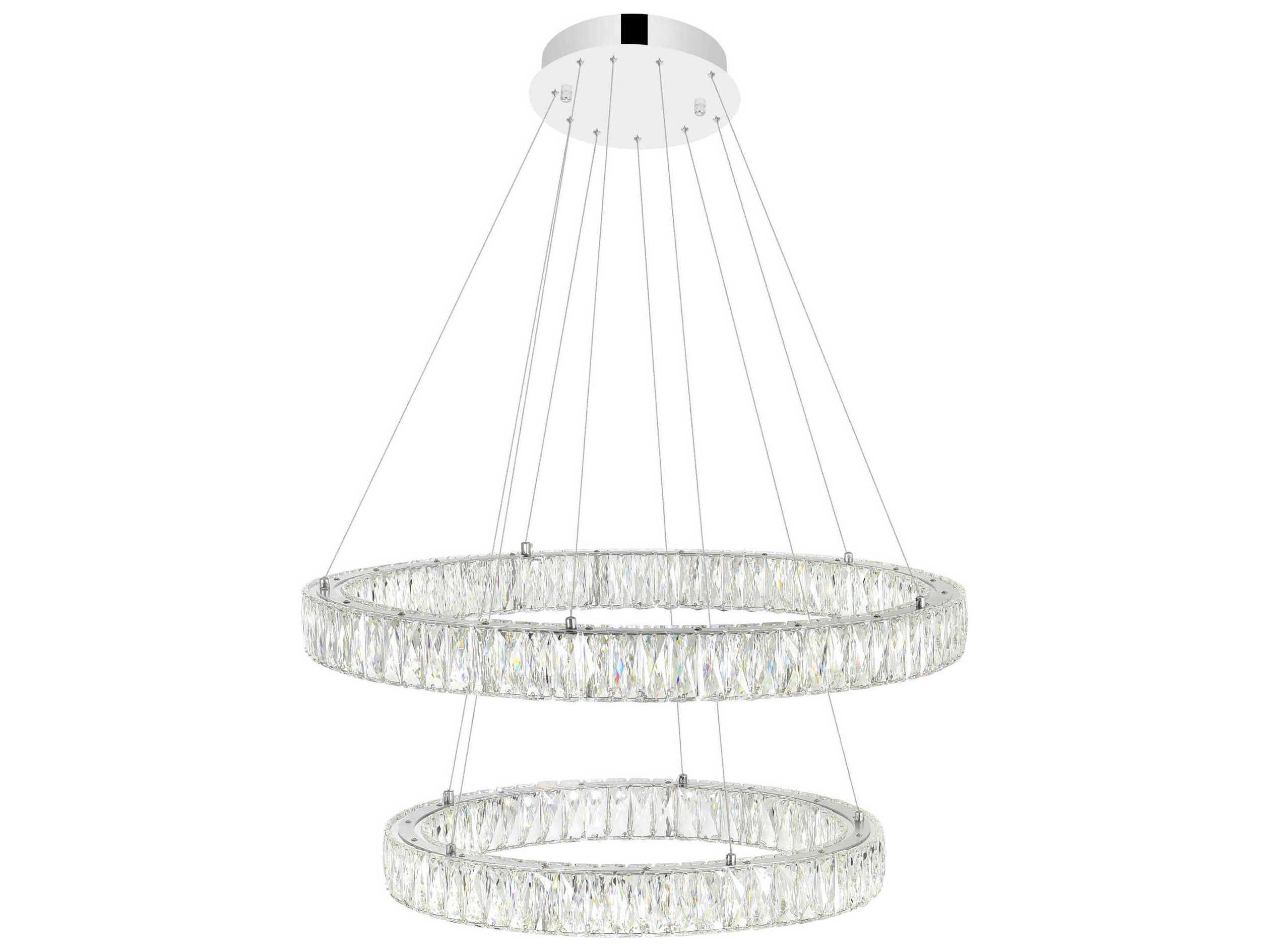 CWI Lighting Madeline Chrome Round Tiered Pendant