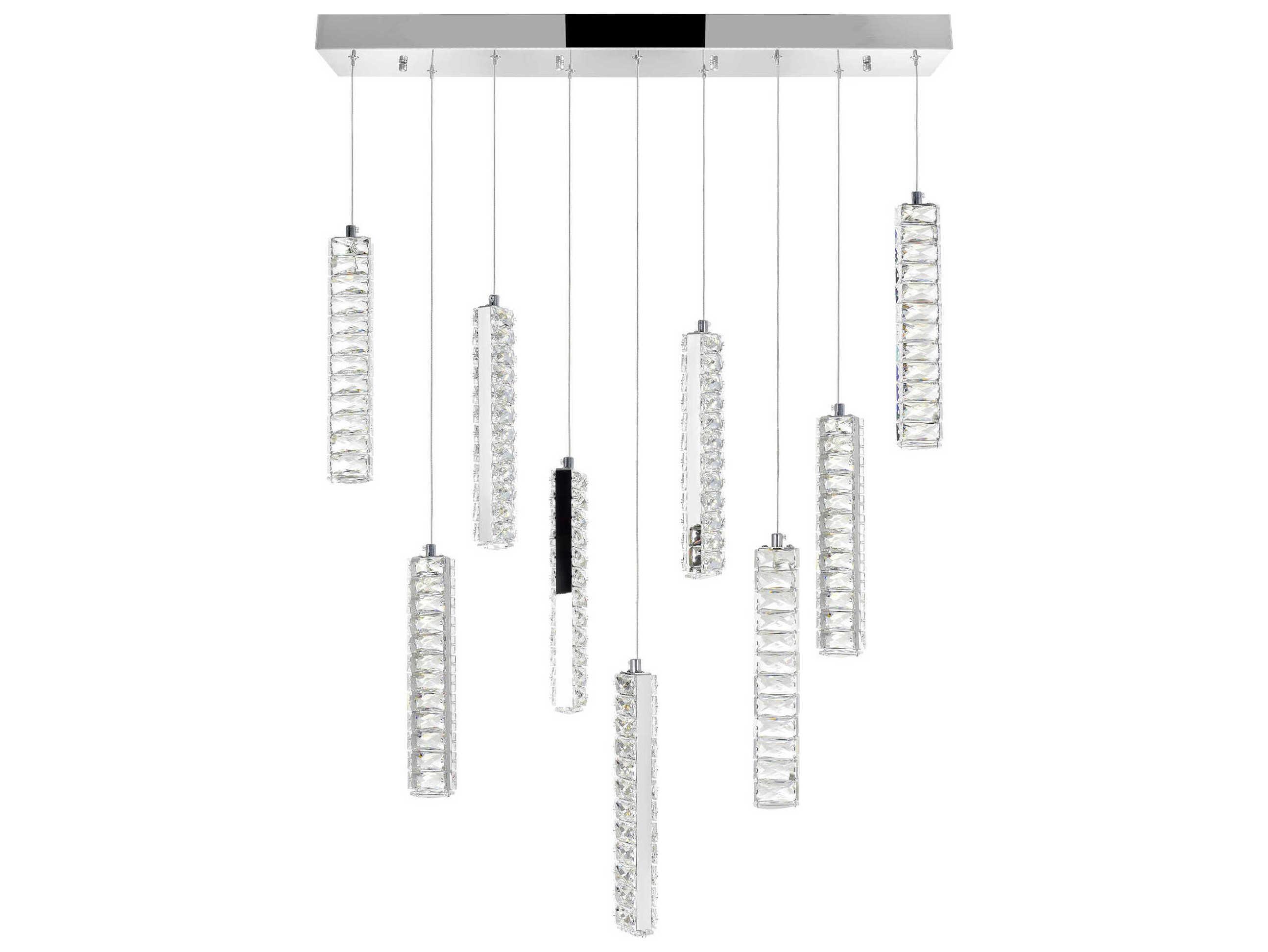 CWI Lighting Celina Chrome Linear Island Pendant