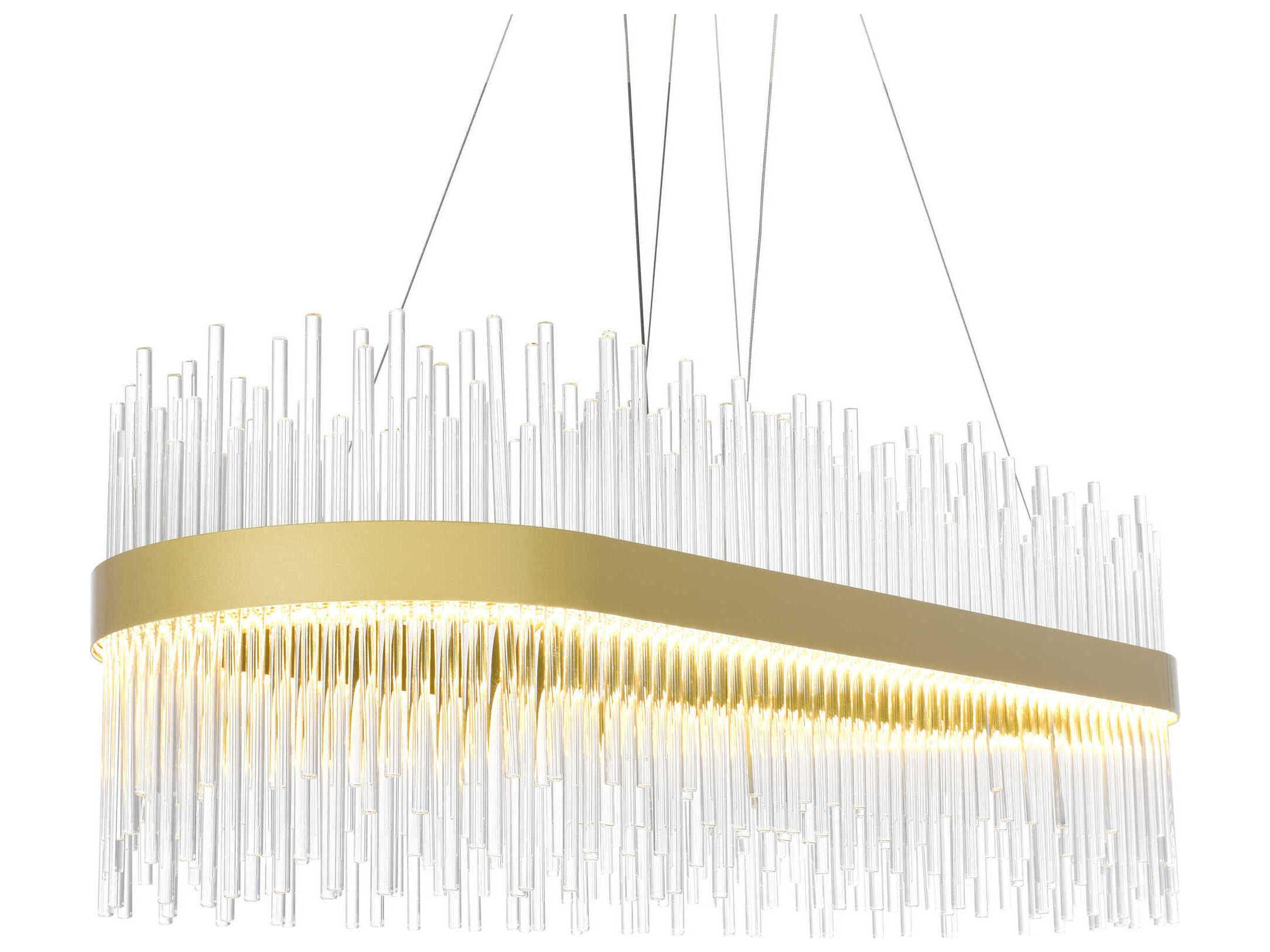 CWI Lighting Genevieve Medallion Gold Linear Island Pendant