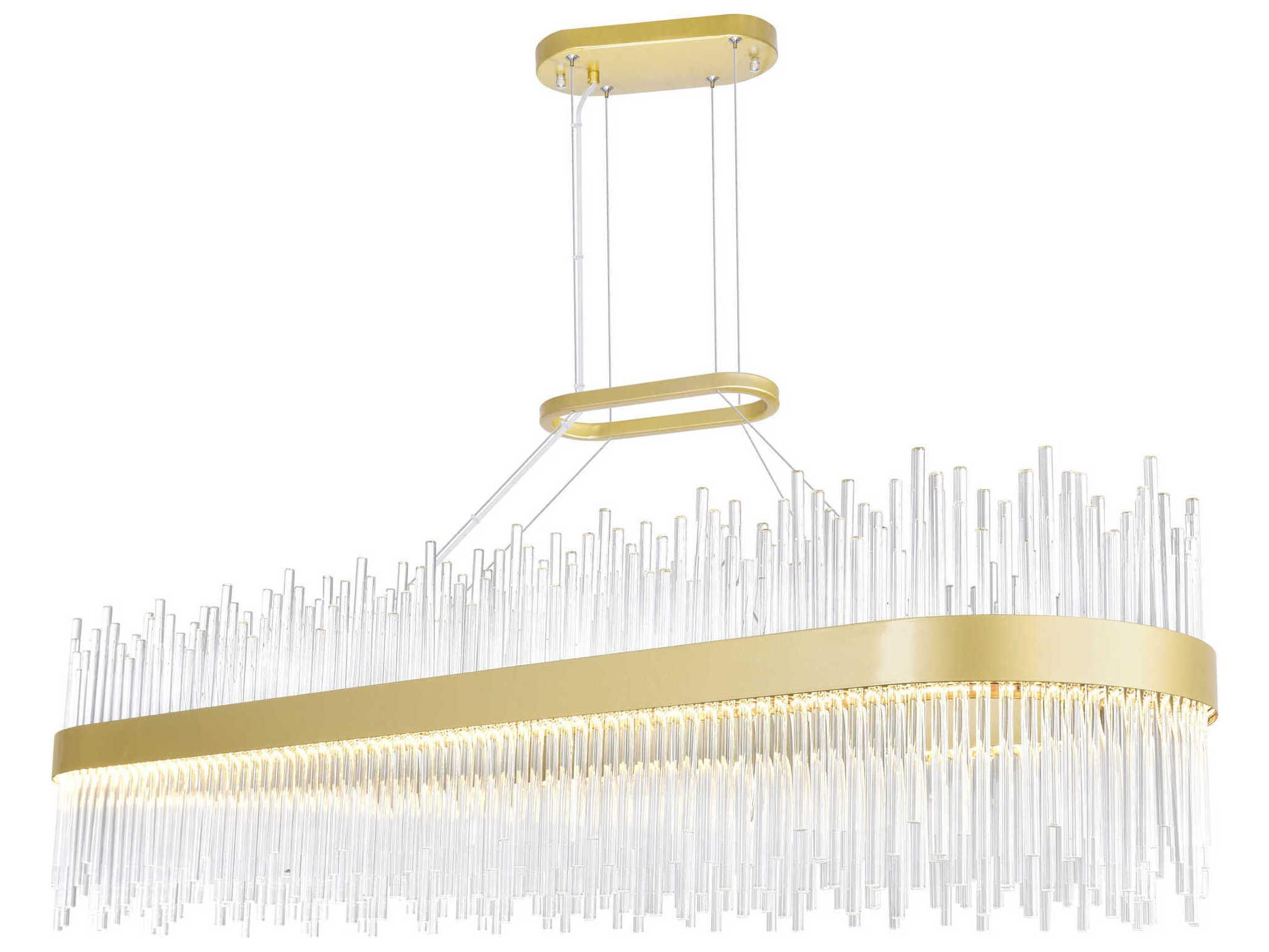 CWI Lighting Genevieve Medallion Gold Linear Island Pendant