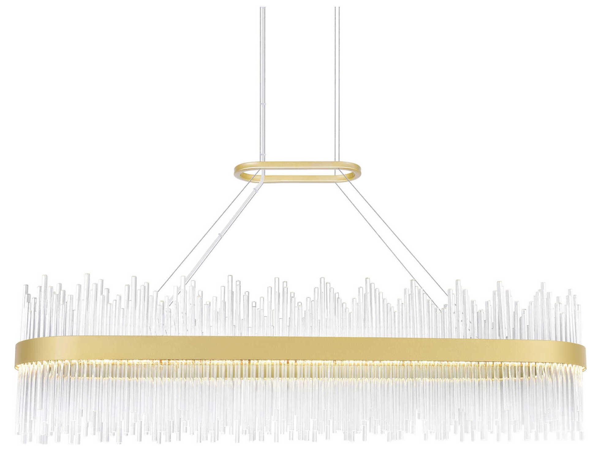 CWI Lighting Genevieve Medallion Gold Linear Island Pendant