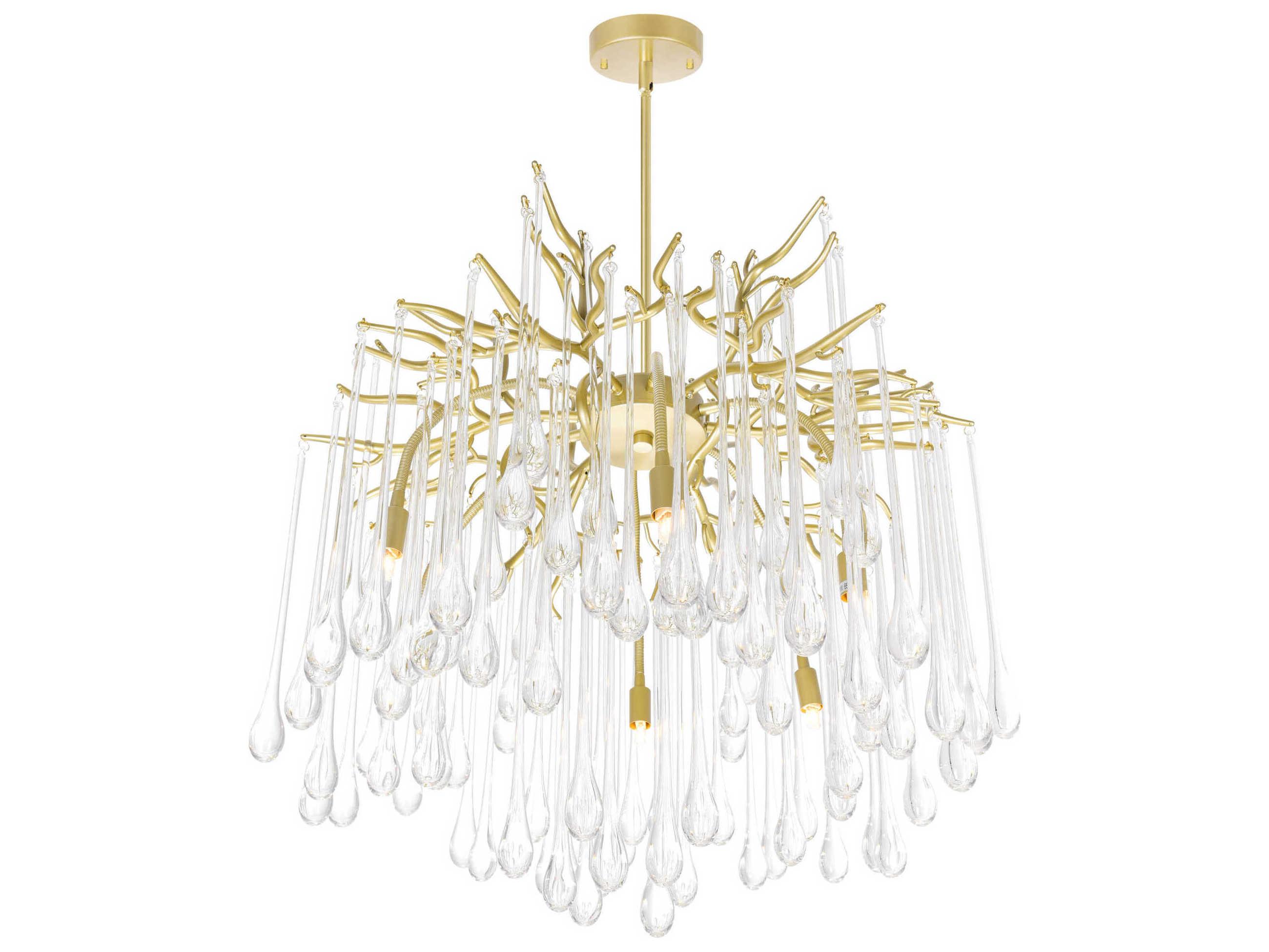 CWI Lighting Anita 6-Light Gold Leaf Chandelier