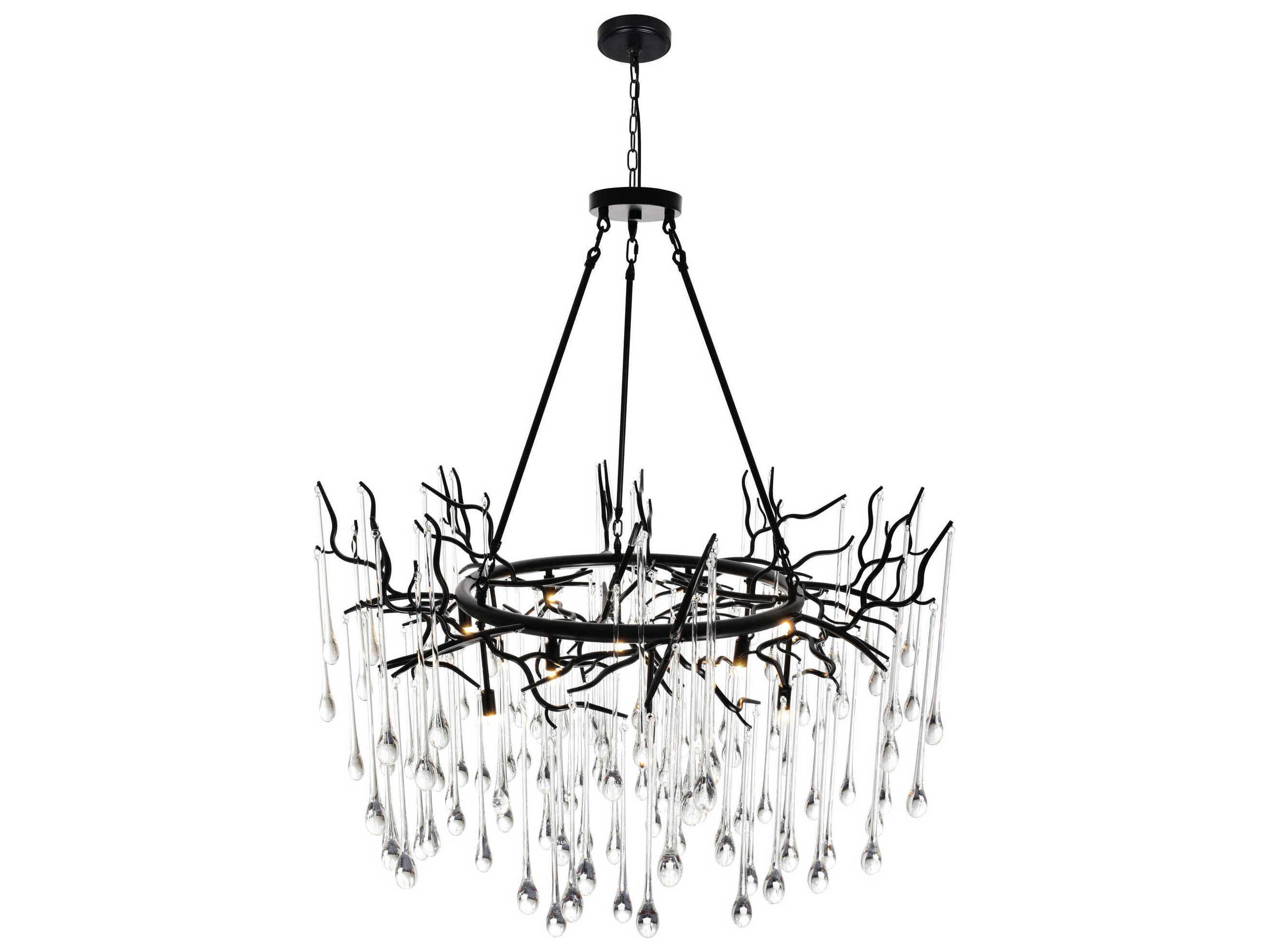 CWI Lighting Anita 12-Light Black Chandelier