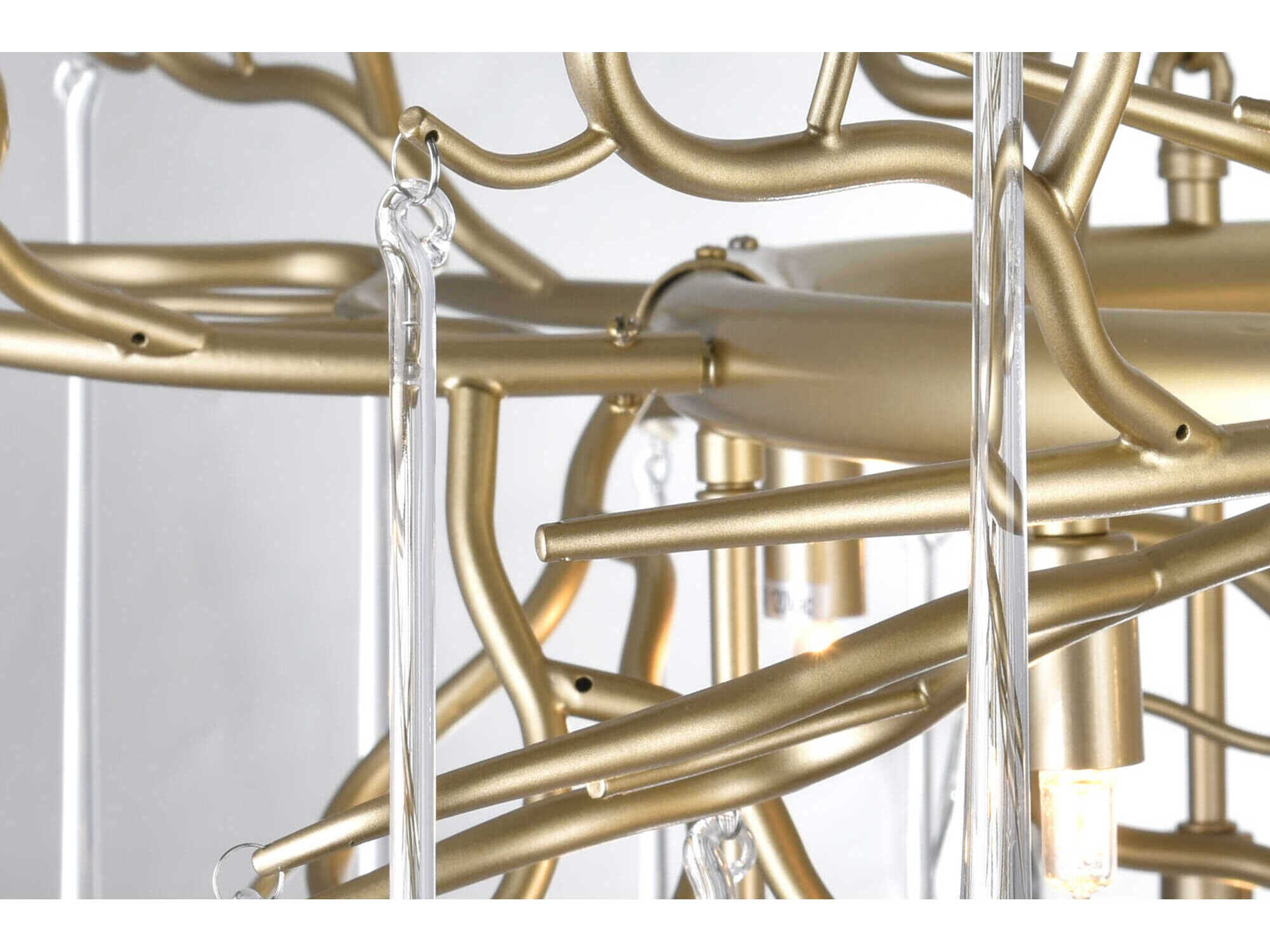 CWI Lighting Anita 12-Light Gold Leaf Chandelier