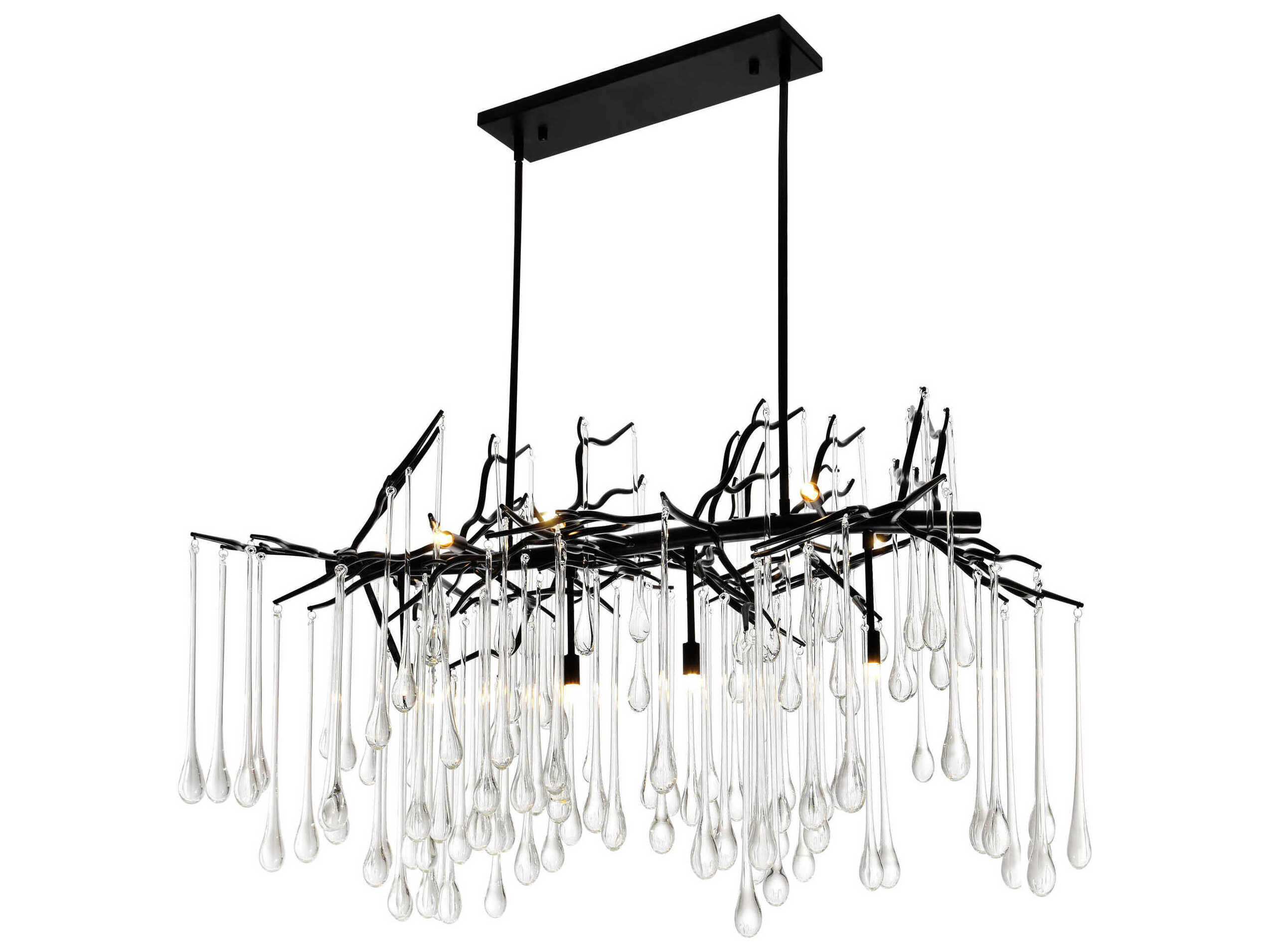 CWI Lighting Anita 10-Light Black Island Pendant