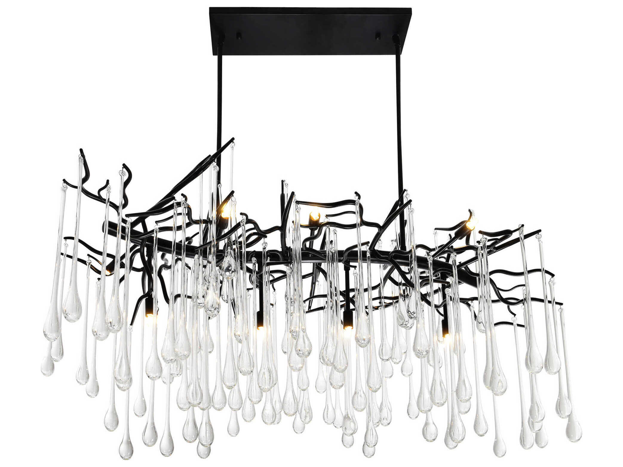 CWI Lighting Anita 10-Light Black Island Pendant