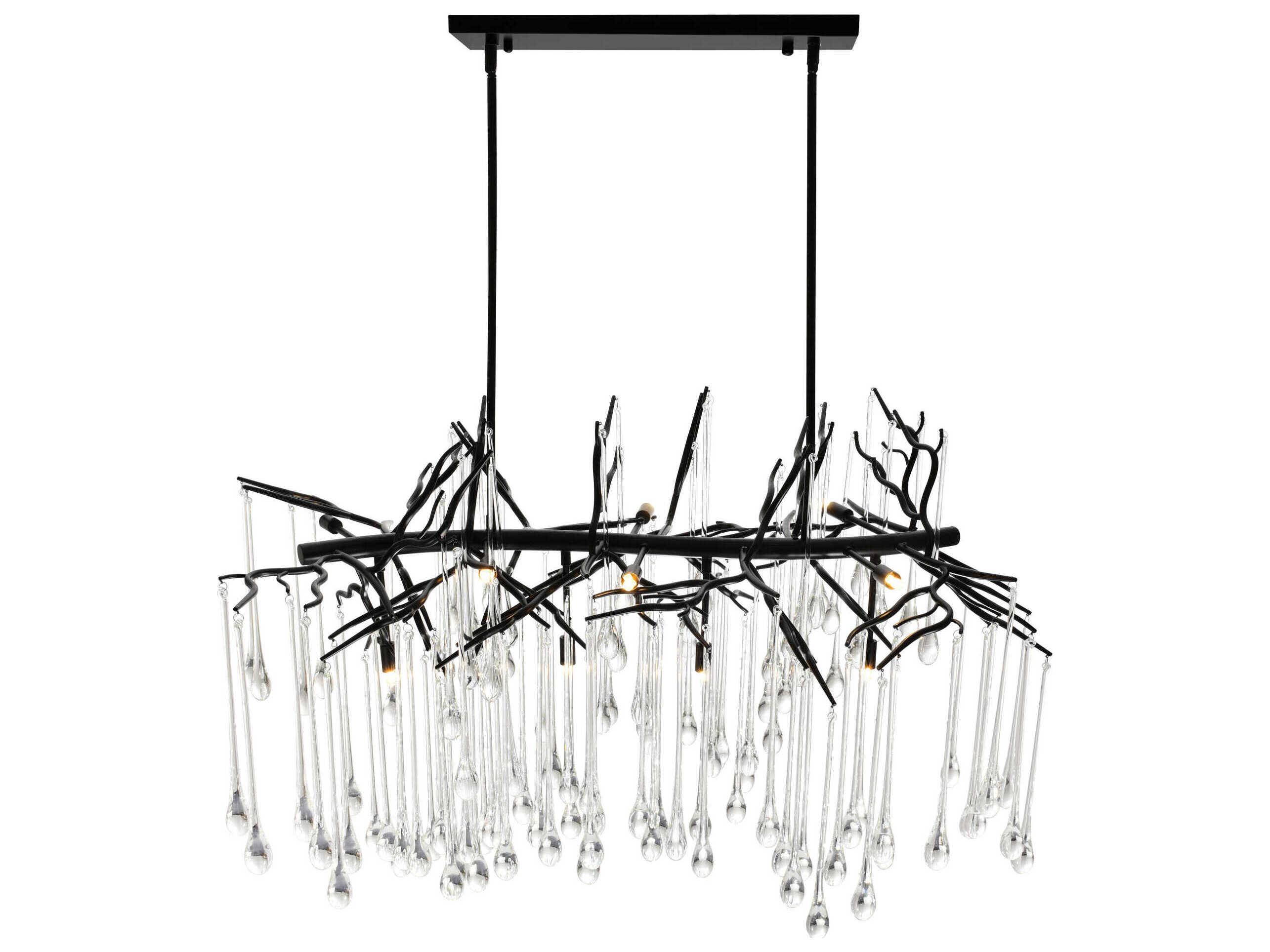 CWI Lighting Anita 10-Light Black Island Pendant