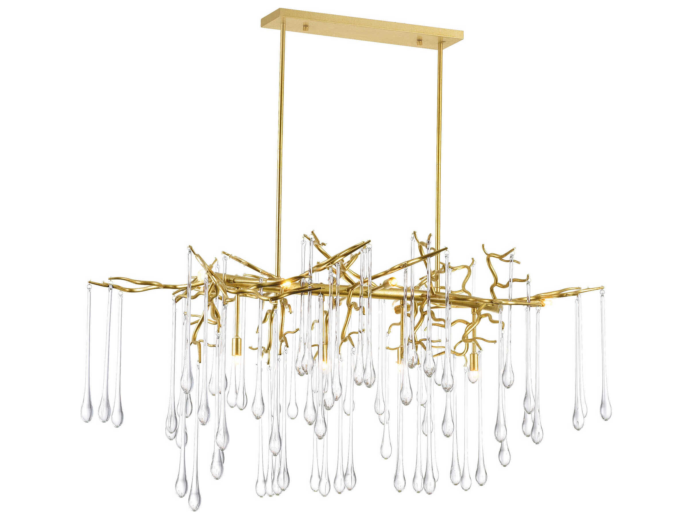 CWI Lighting Anita 10-Light Gold Leaf Island Pendant