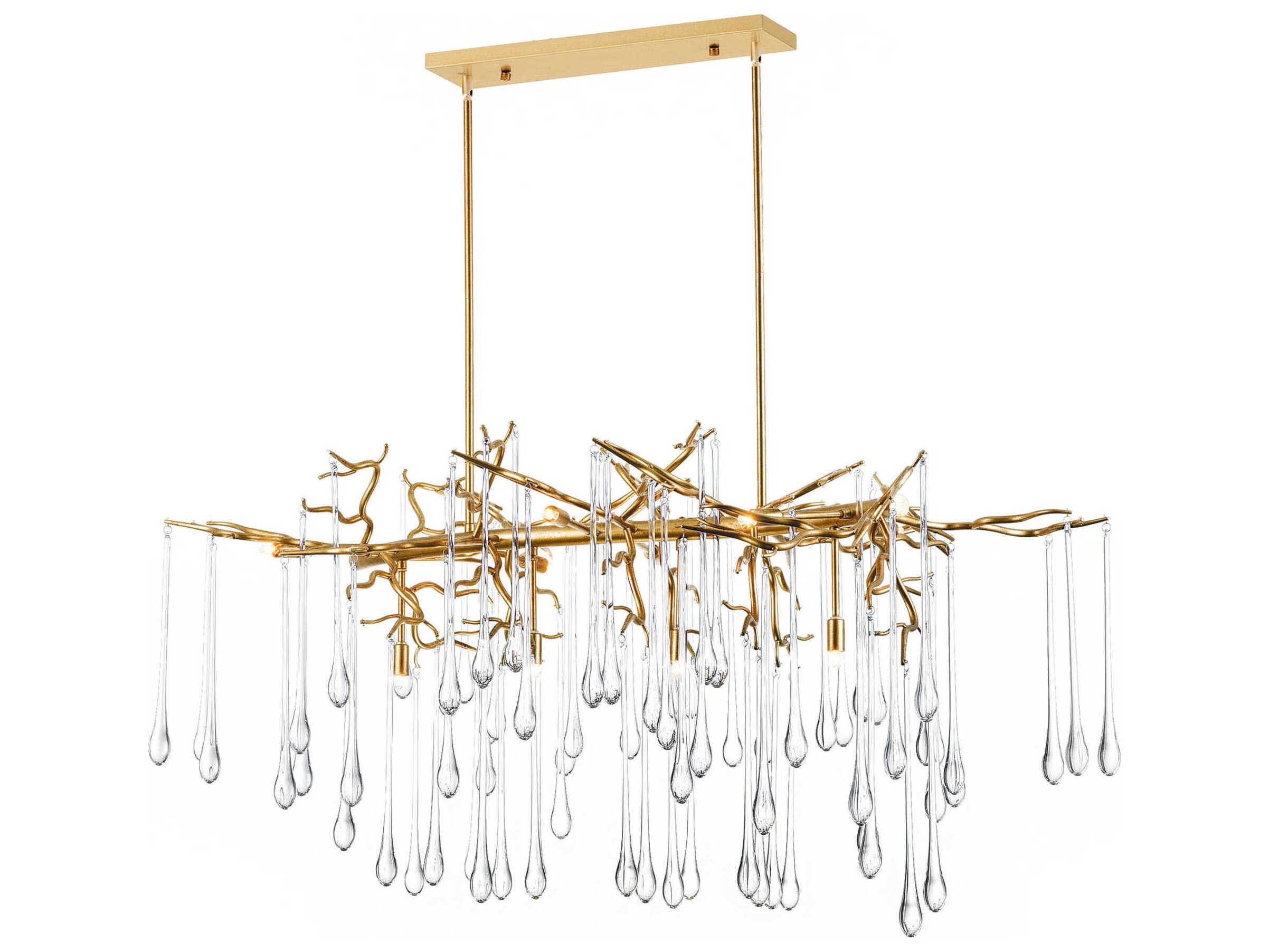 CWI Lighting Anita 10-Light Gold Leaf Island Pendant