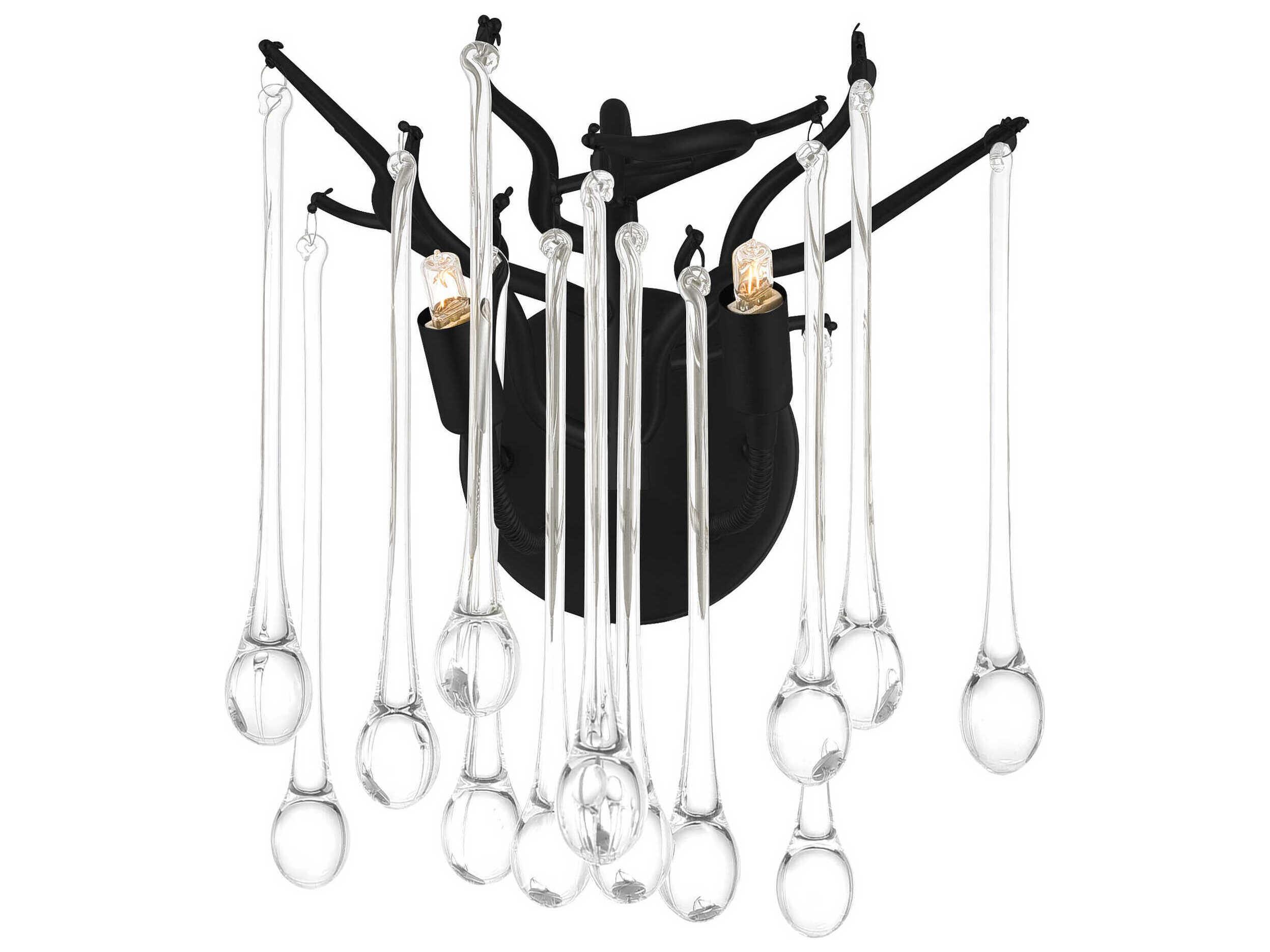 CWI Lighting Anita 2-Light Black Vanity Light