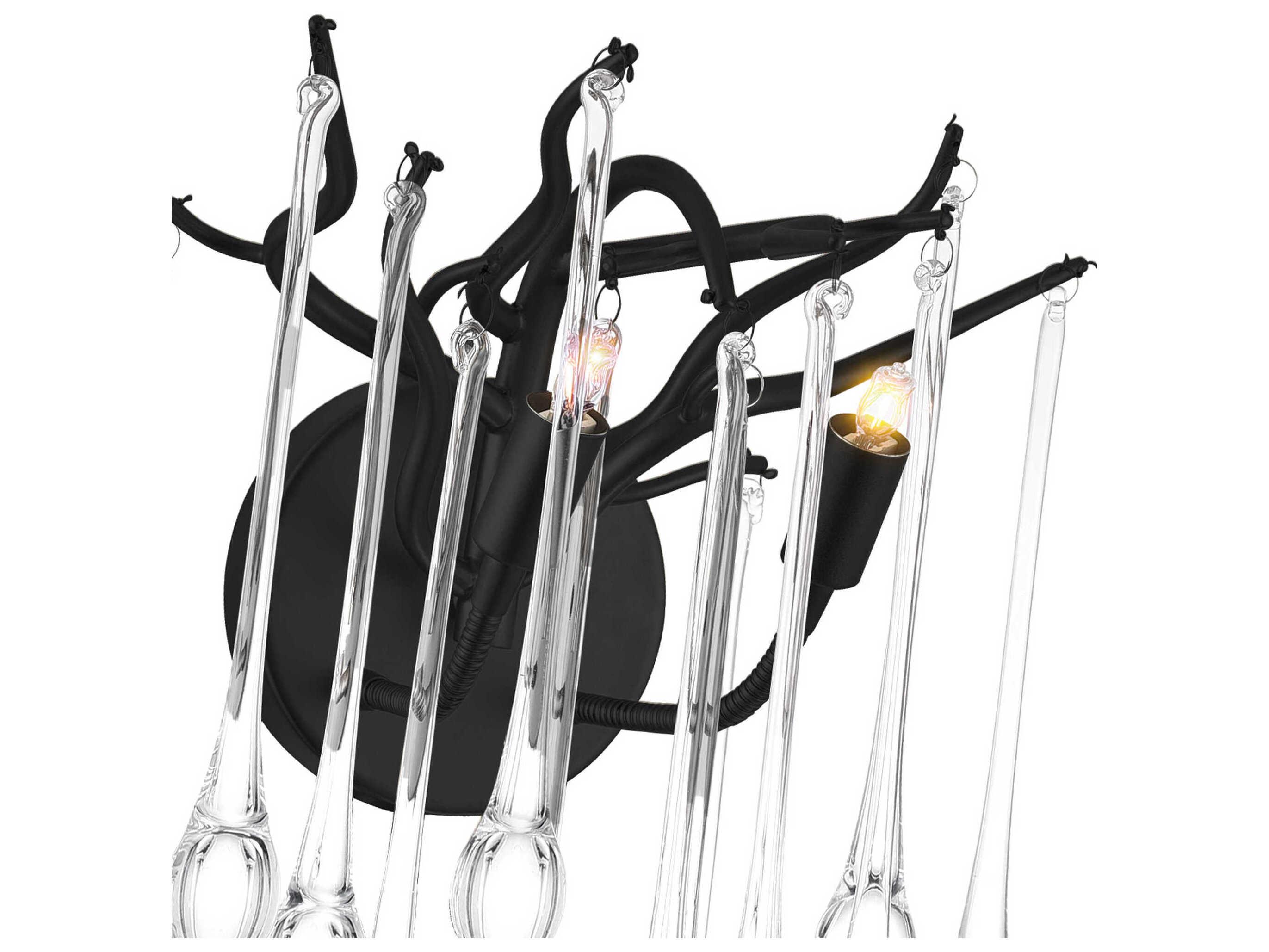 CWI Lighting Anita 2-Light Black Vanity Light