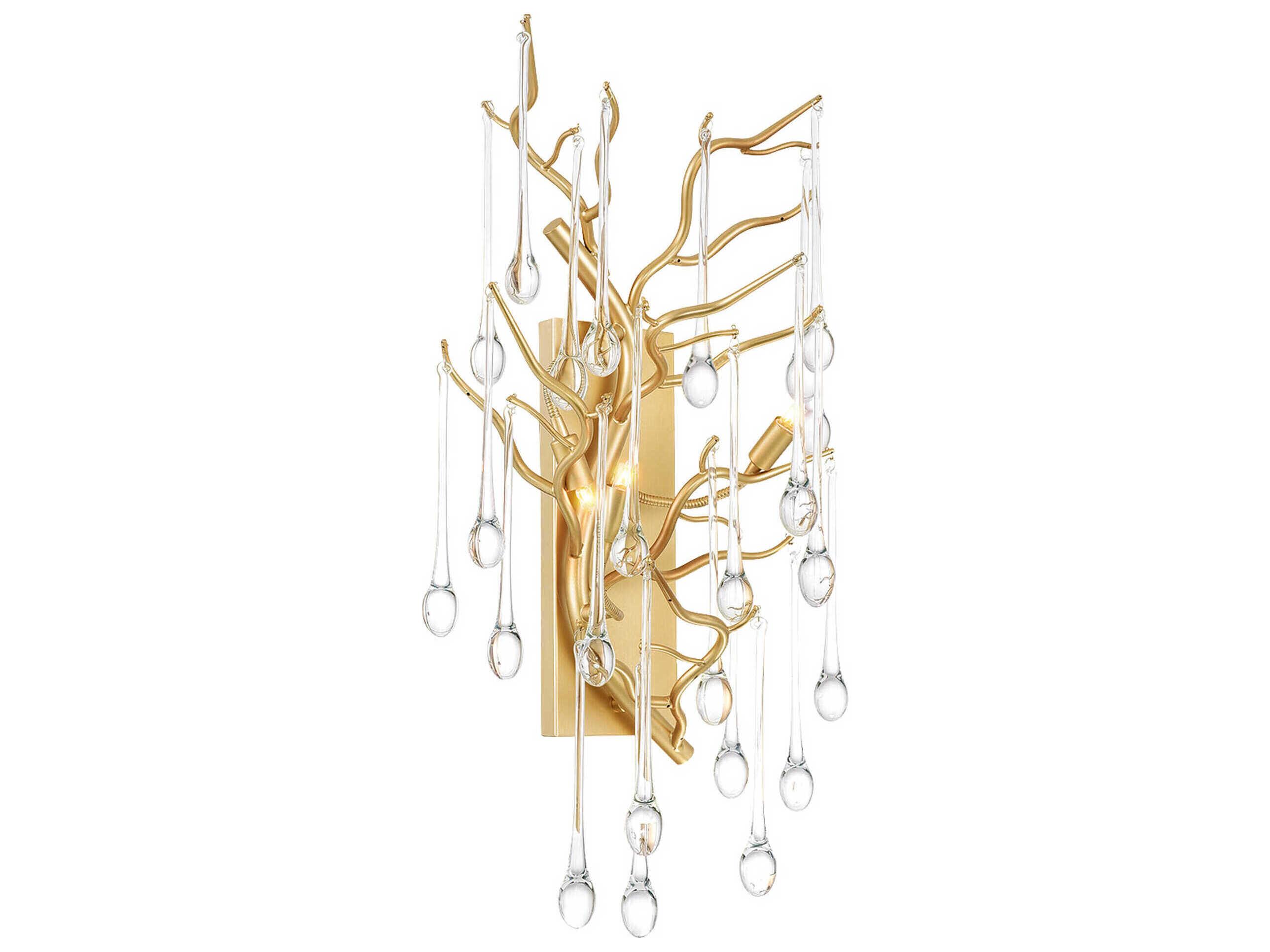 CWI Lighting Anita 3-Light Gold Leaf Vanity Light