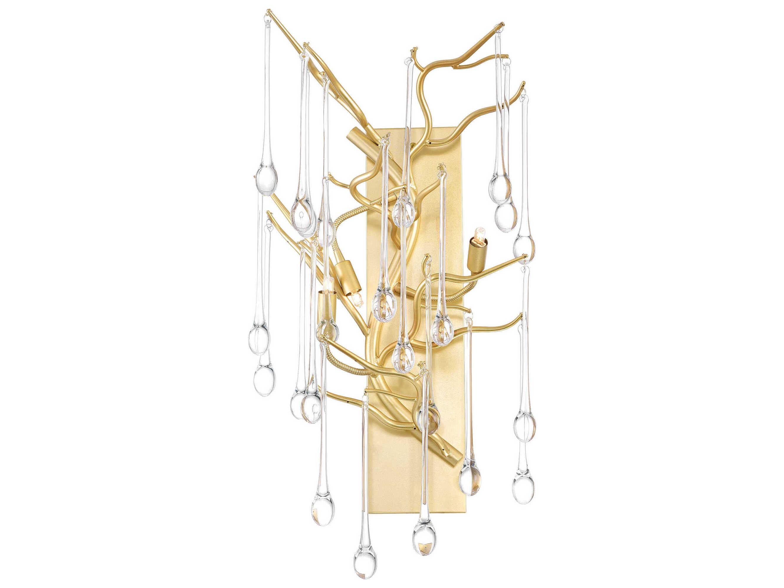 CWI Lighting Anita 3-Light Gold Leaf Vanity Light